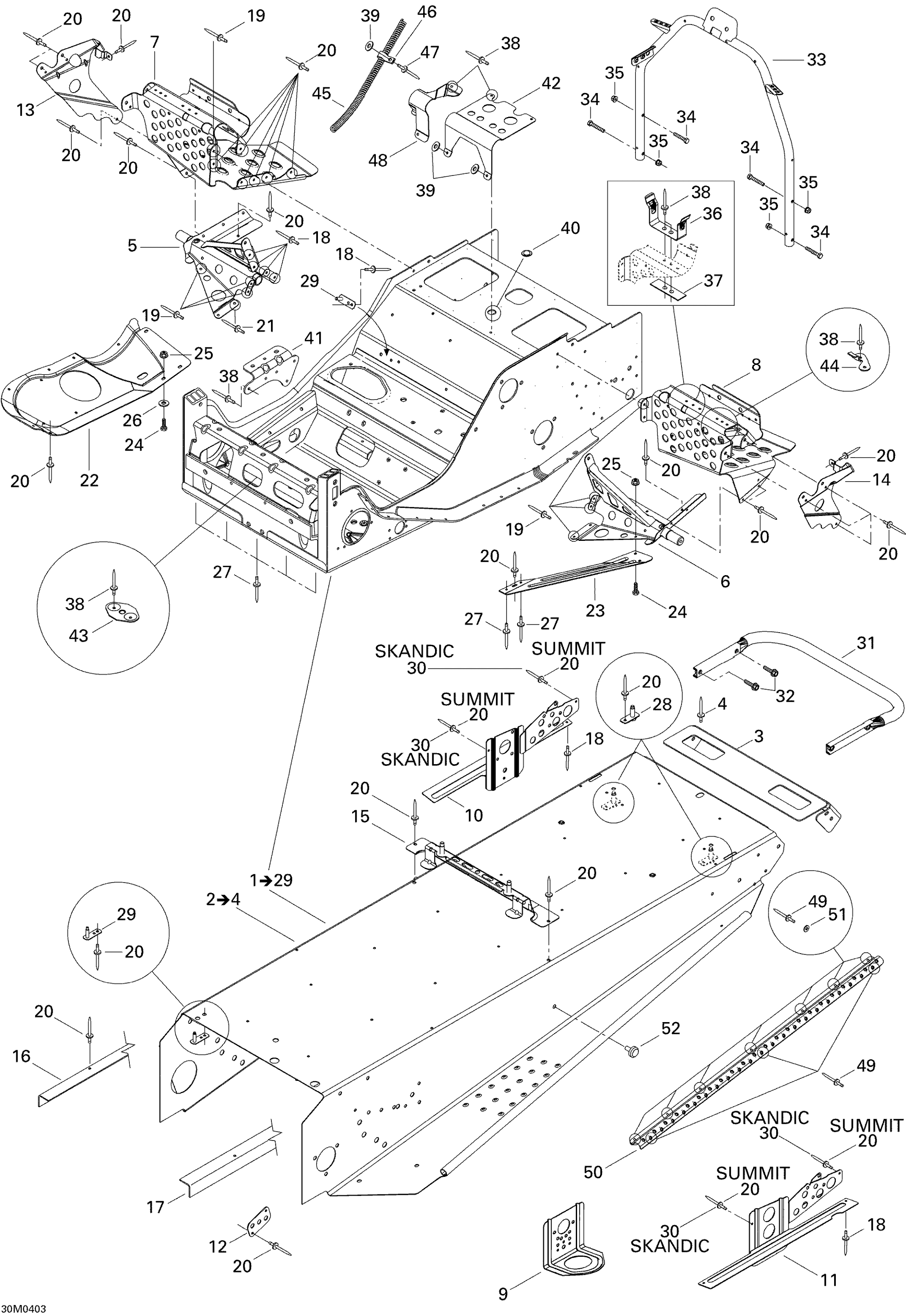 Схема узла: Frame And Accessories SKANDIC 550F