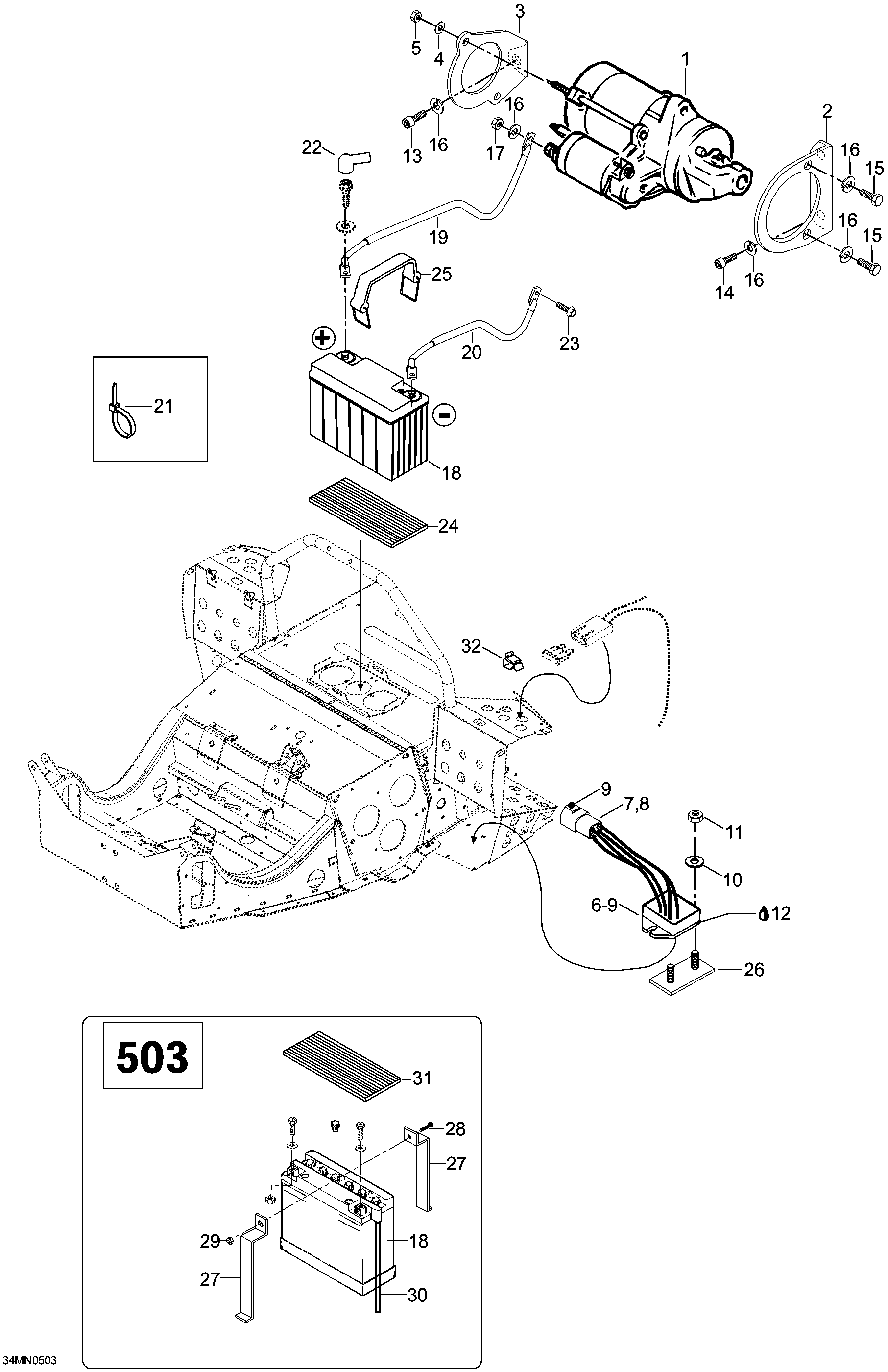 Схема узла: Battery And Starter, 5900FCE