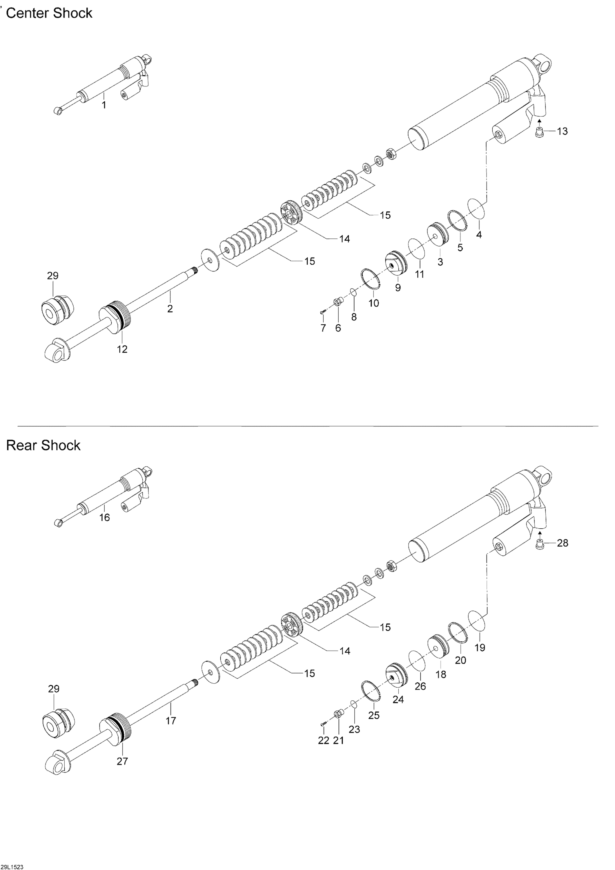 Схема узла: Rear Shocks