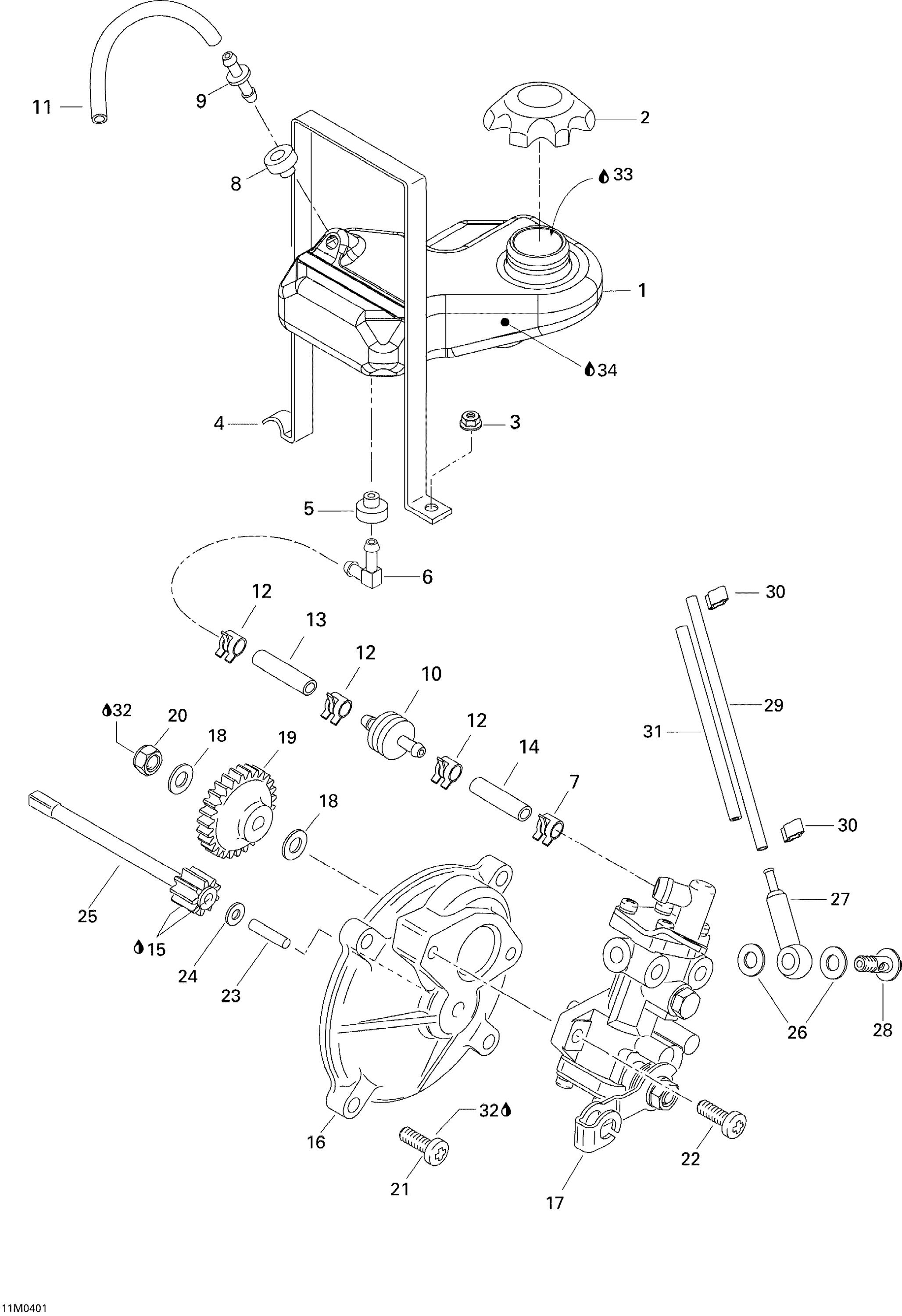 Схема узла: Oil Injection System