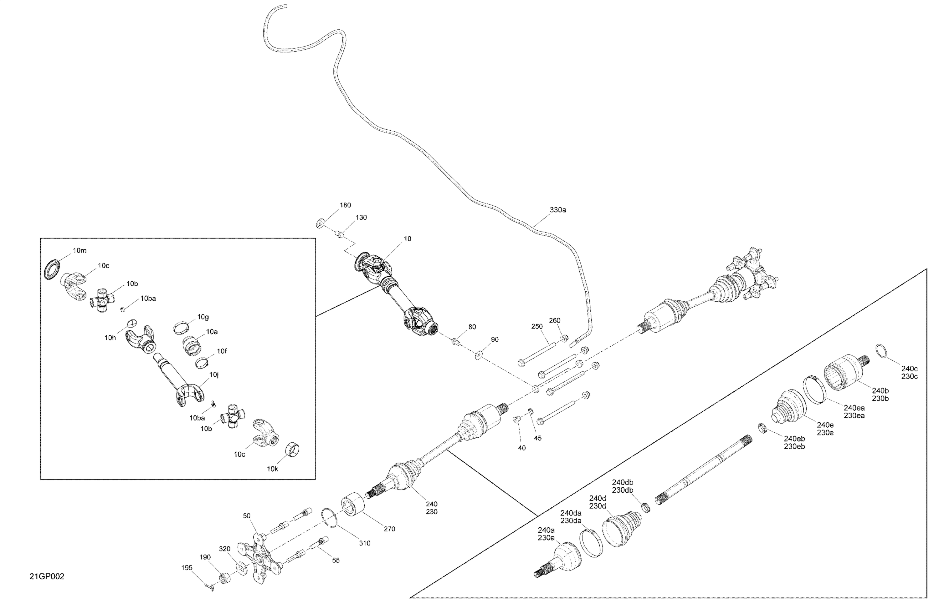 Схема узла: Drive - Rear - Common Parts - NO MAX