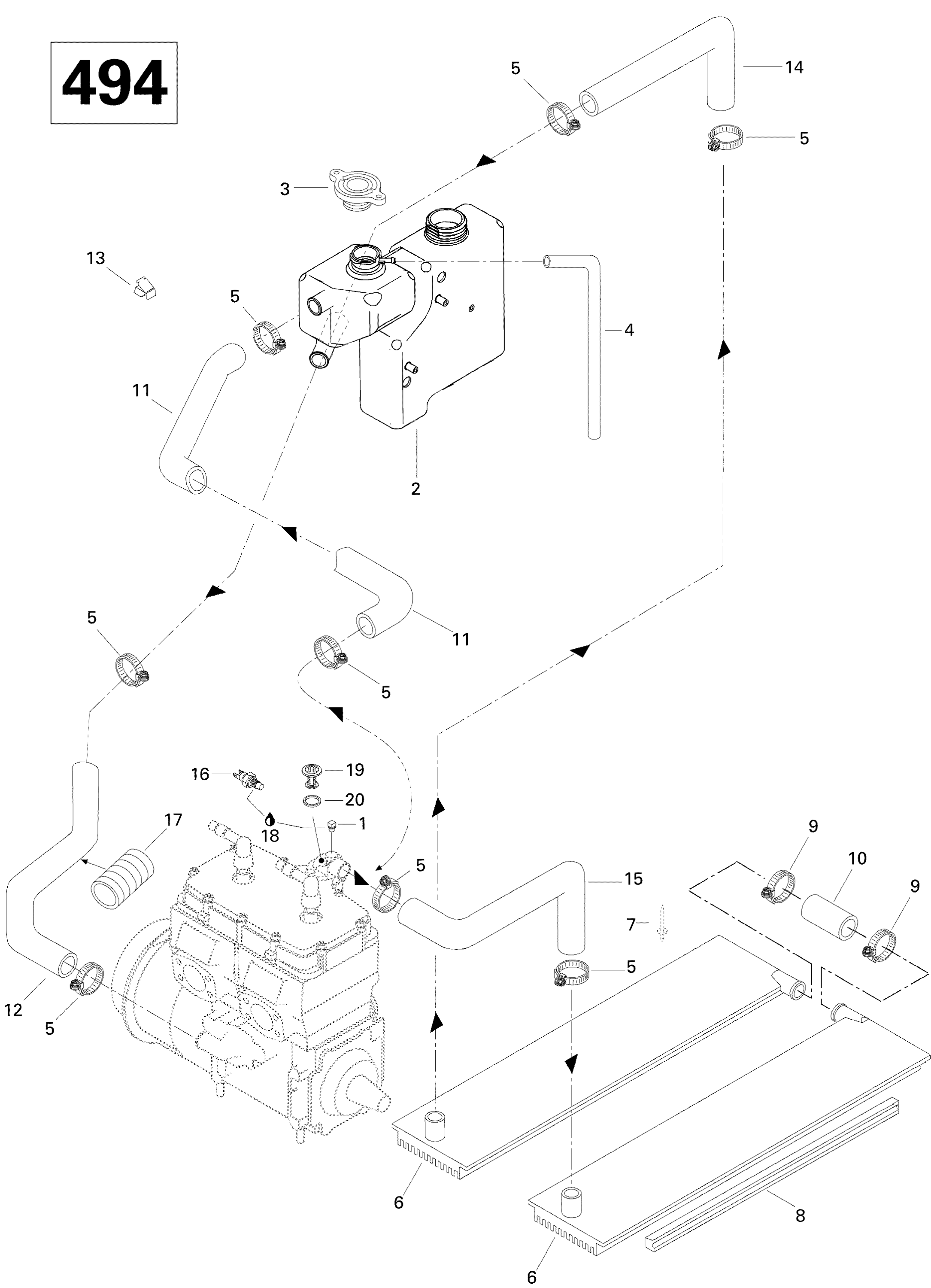 Схема узла: Cooling System (500)