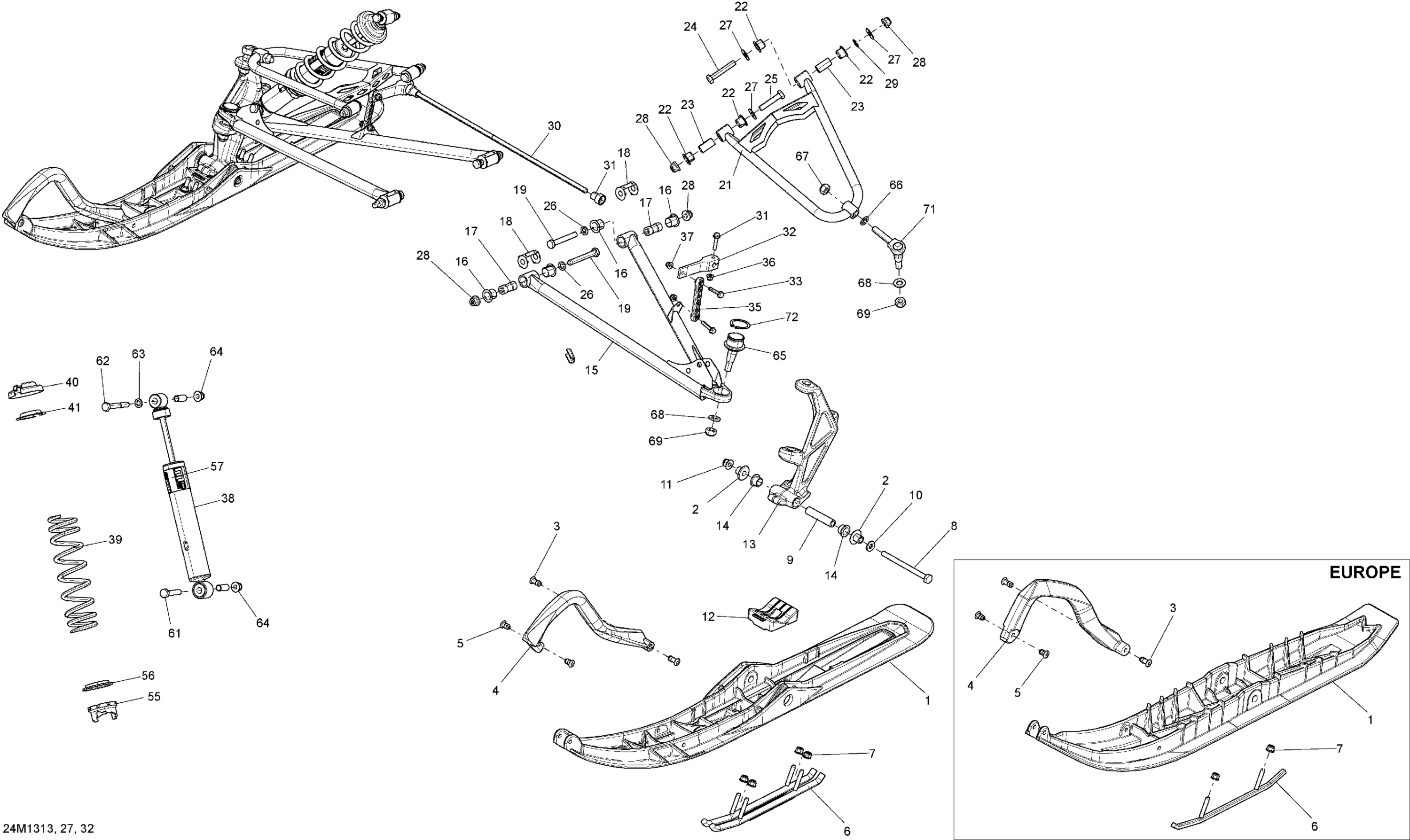 Схема узла: Front Suspension And Ski