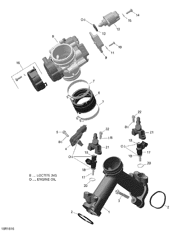 Air Intake Manifold and Throttle Body - 650 EFI