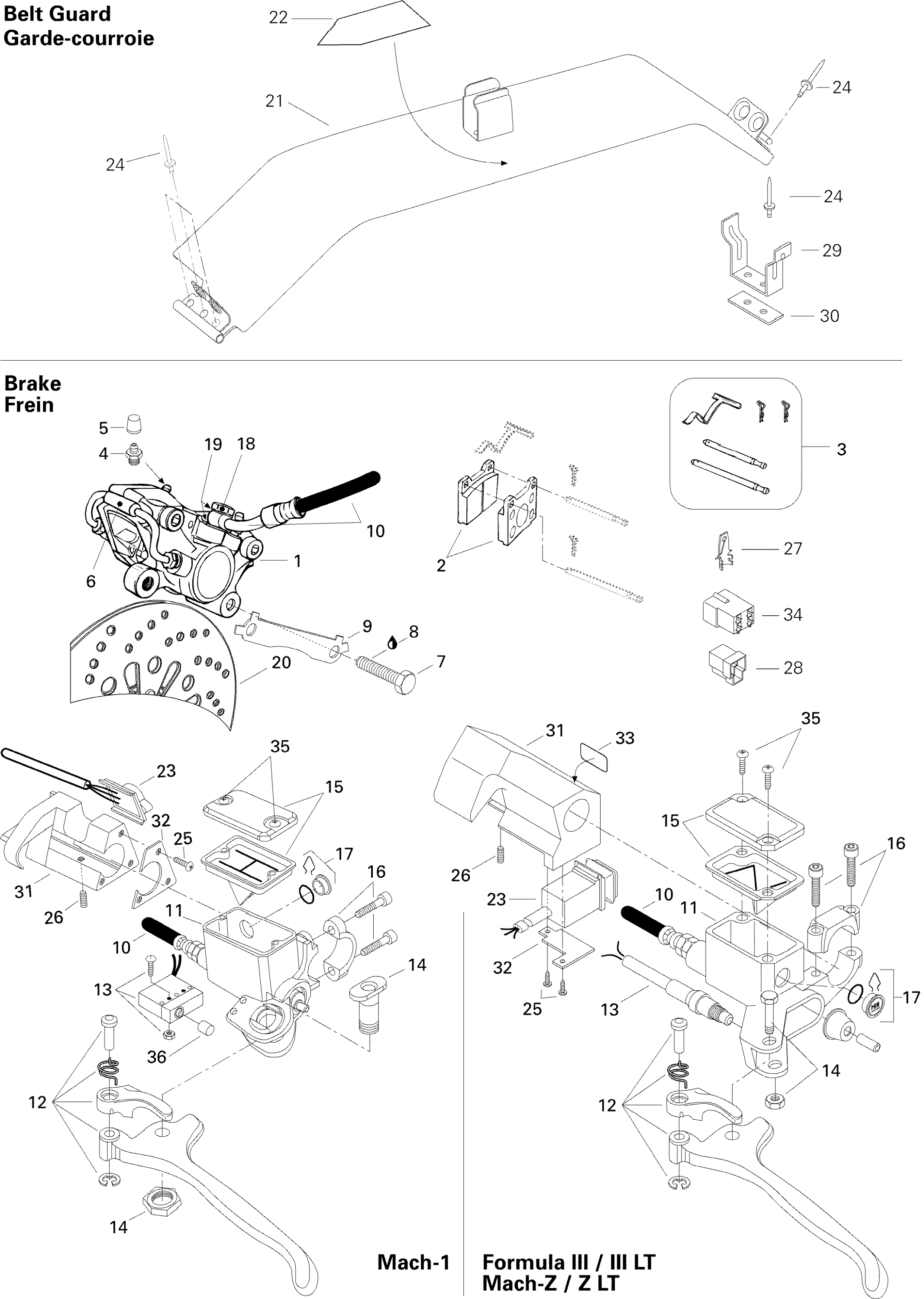 Схема узла: Hydraulic Brake Mach Z, Z LT