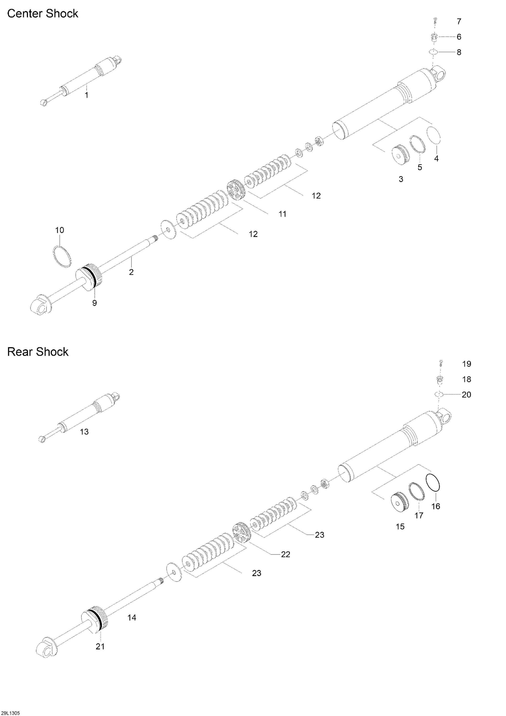 Схема узла: Rear Shocks