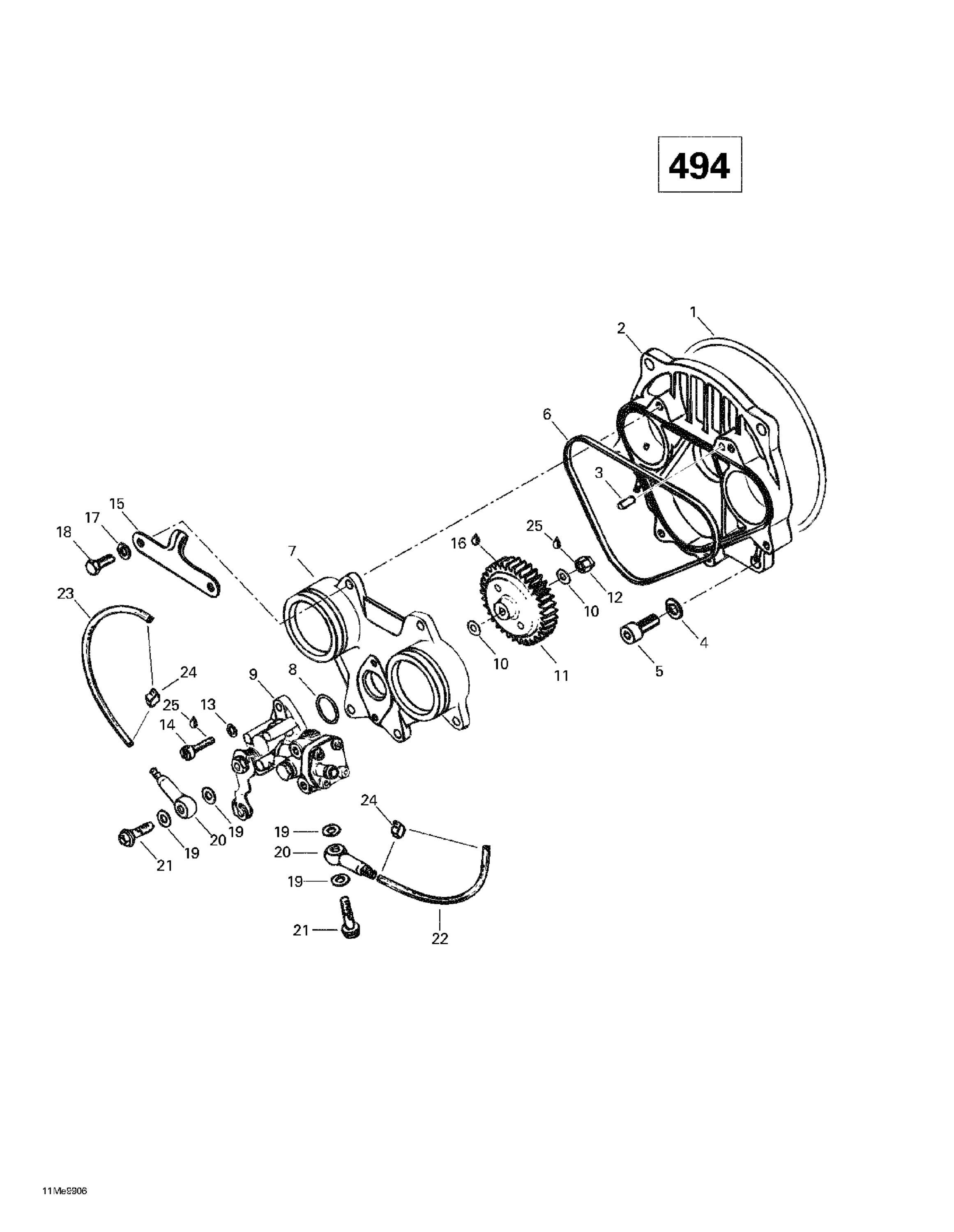 Схема узла: Oil Injection System (494)