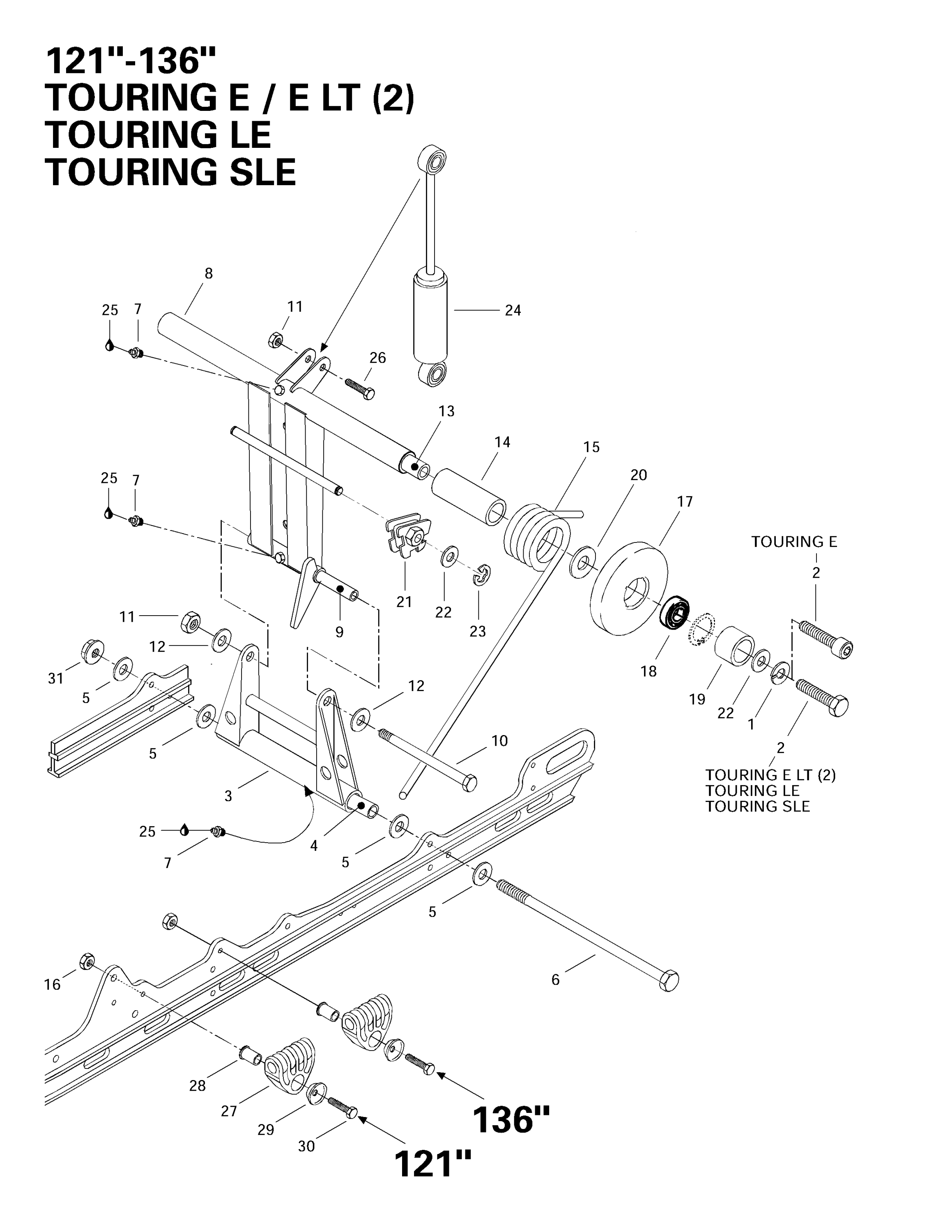 Rear Arm, Rear Suspension 121”-136”