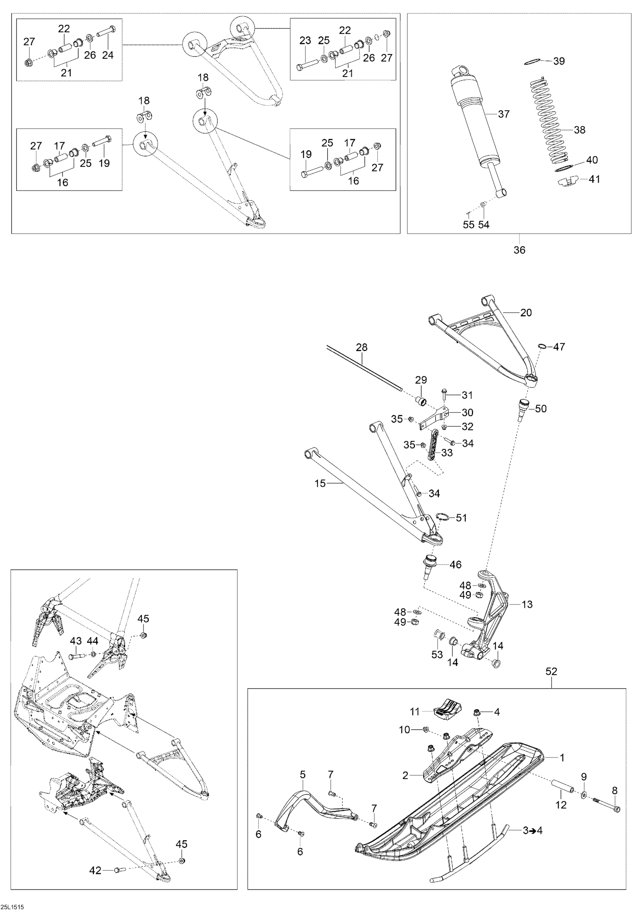 Схема узла: Front Suspension And Ski