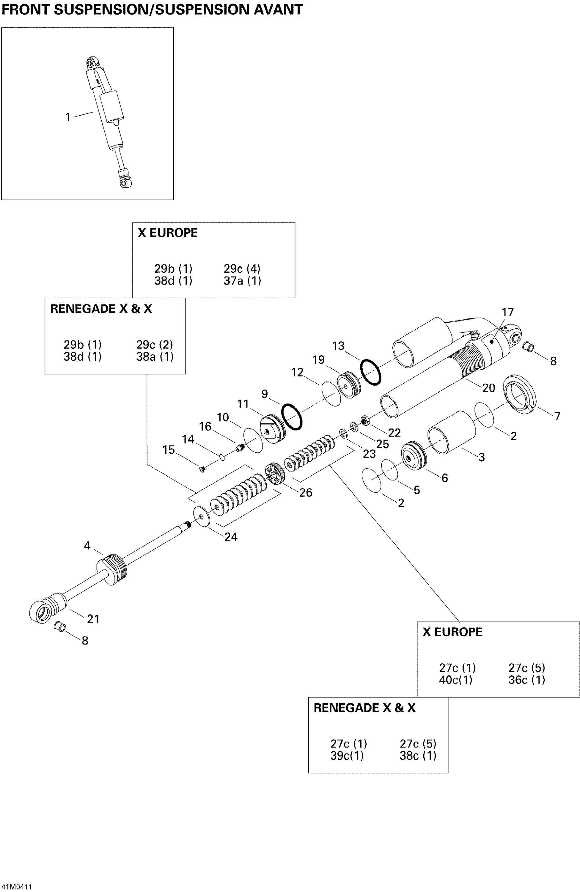 Схема узла: Front Take Apart Shocks