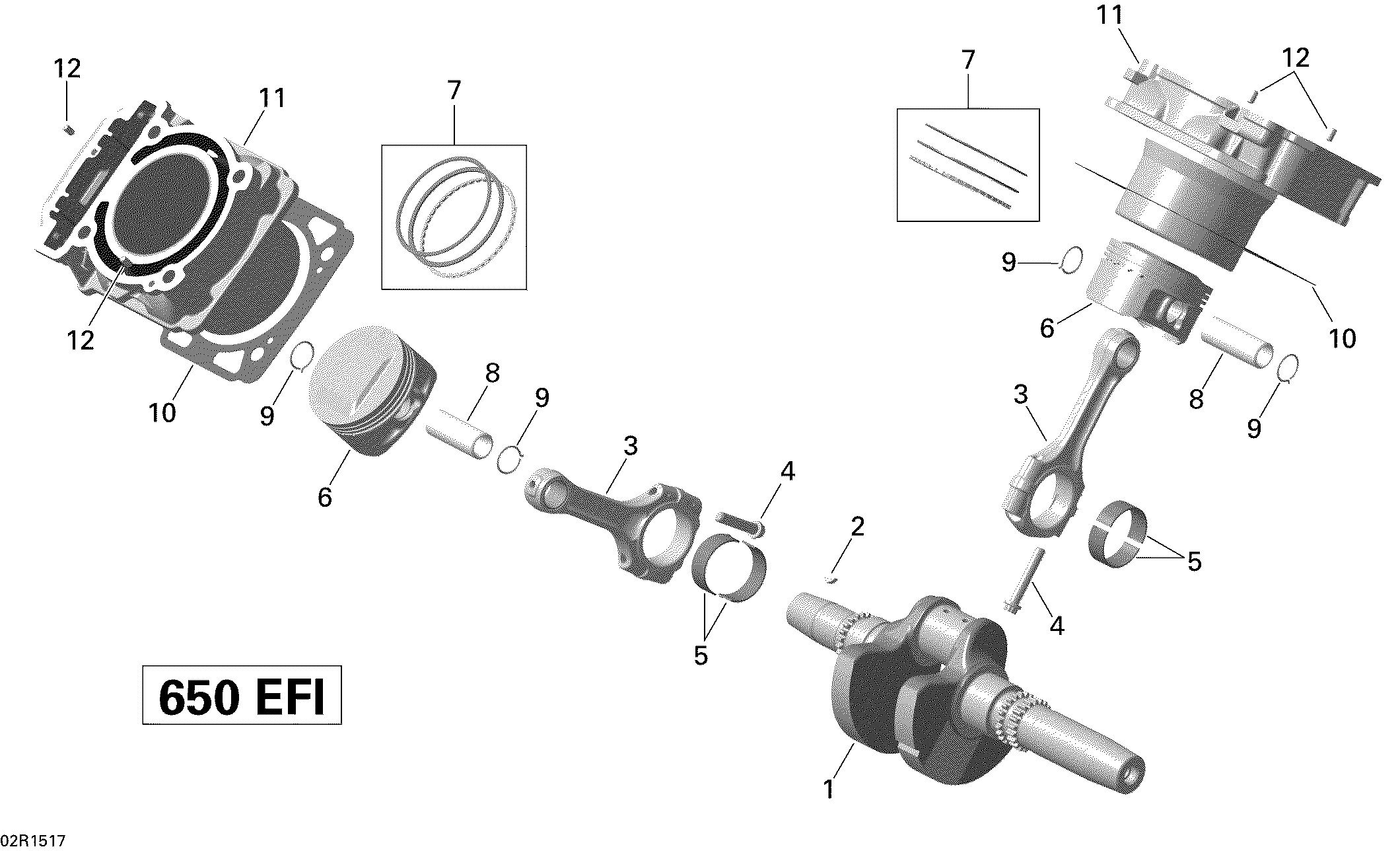 Crankshaft, Piston And Cylinder _02R1517