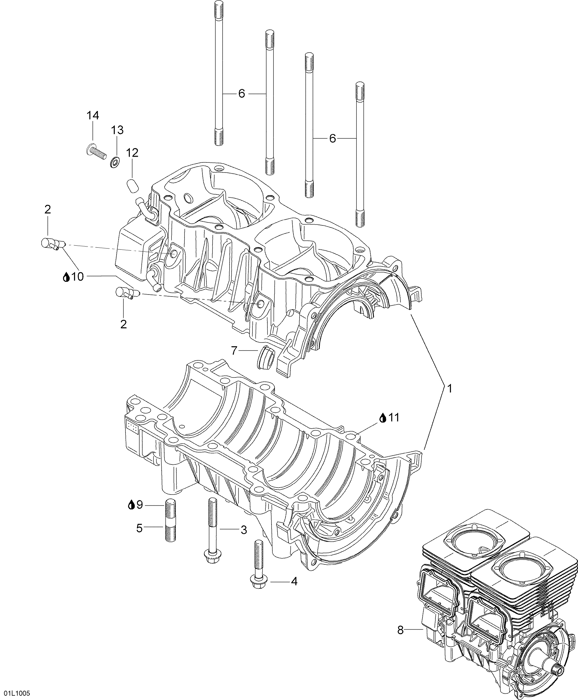 Схема узла: Crankcase