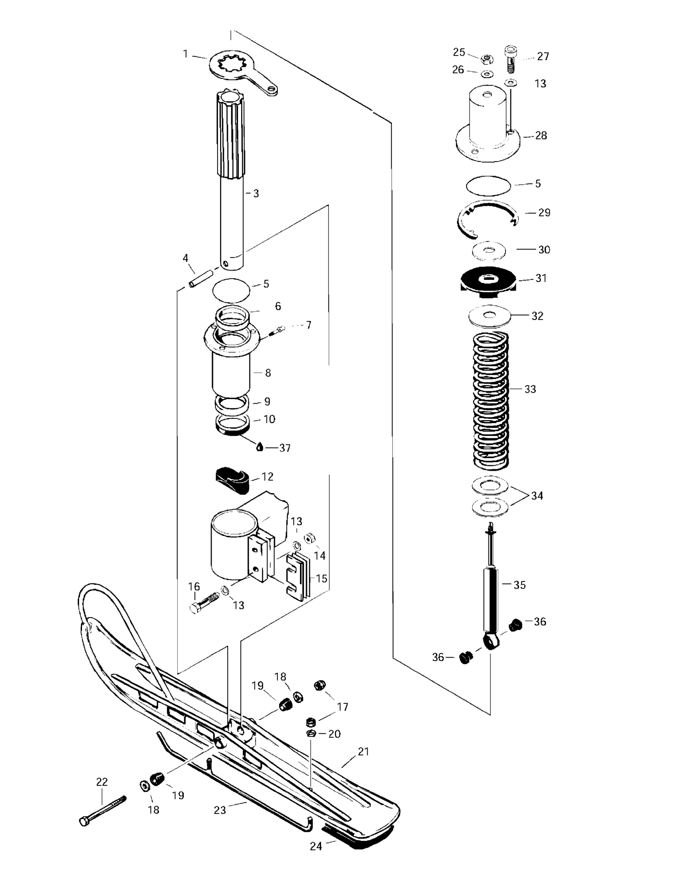 Схема узла: Front Suspension And Ski