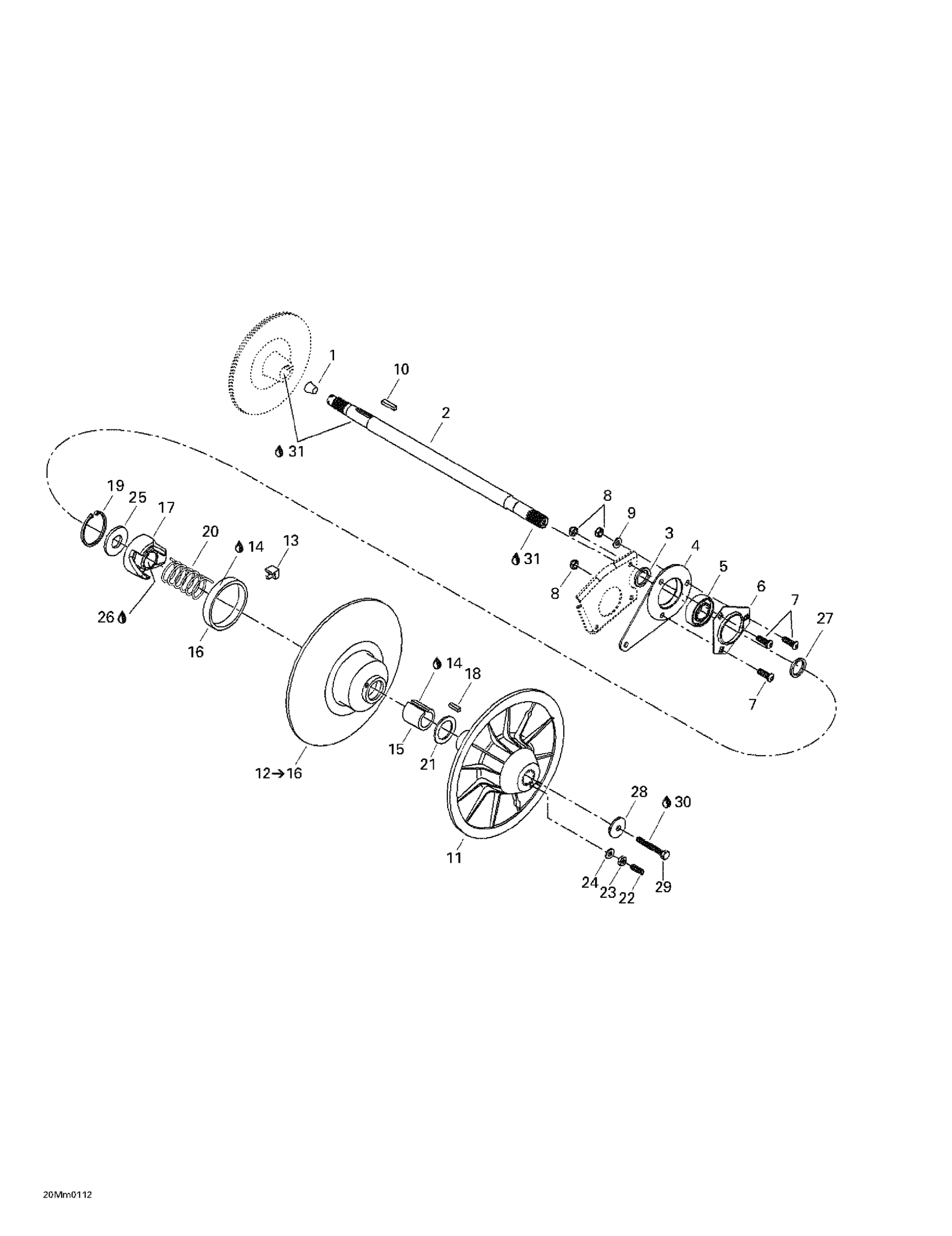 Схема узла: Driven Pulley