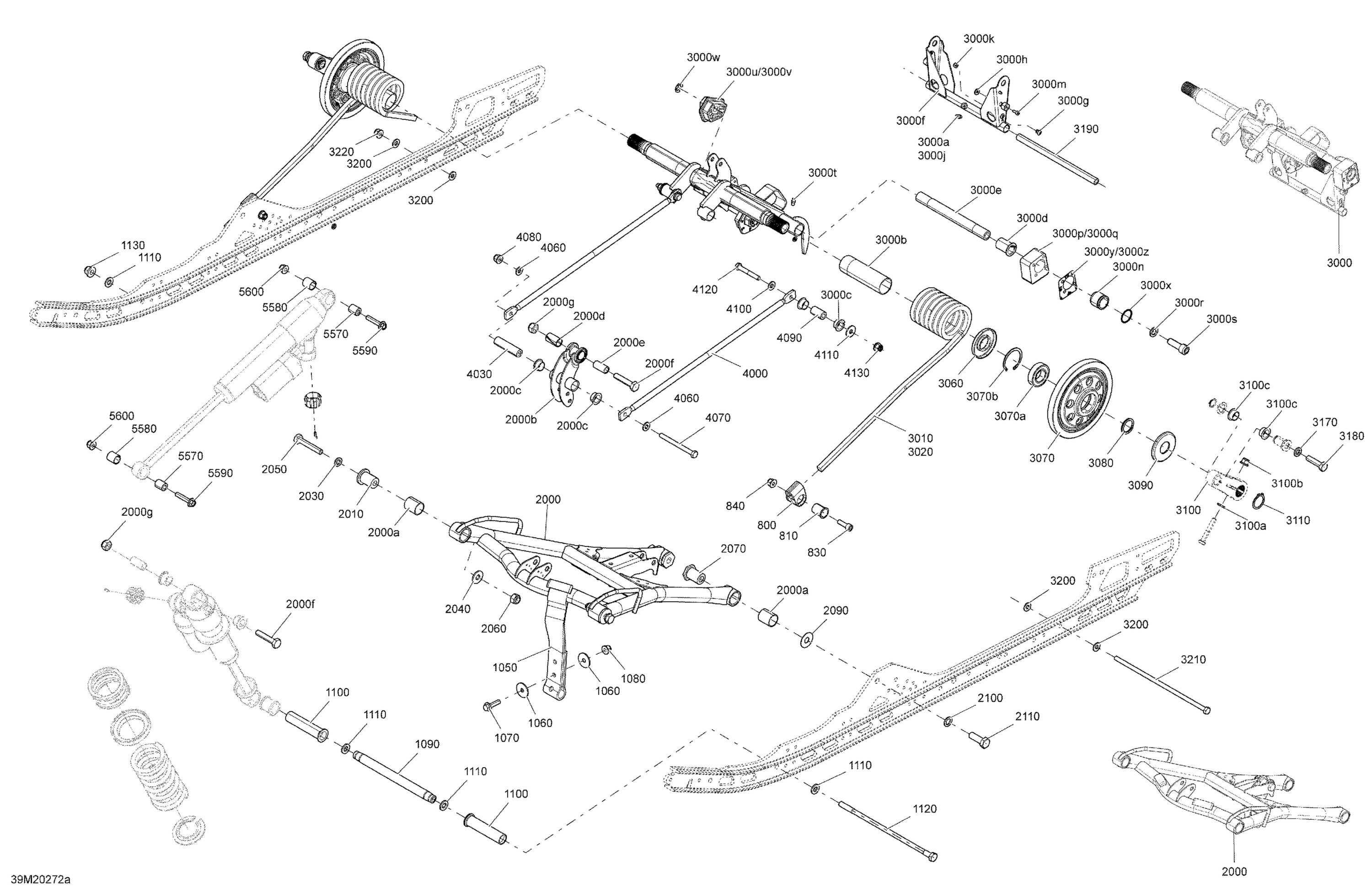 Схема узла: Suspension, Rear - Upper Section - With Quick Adjust System