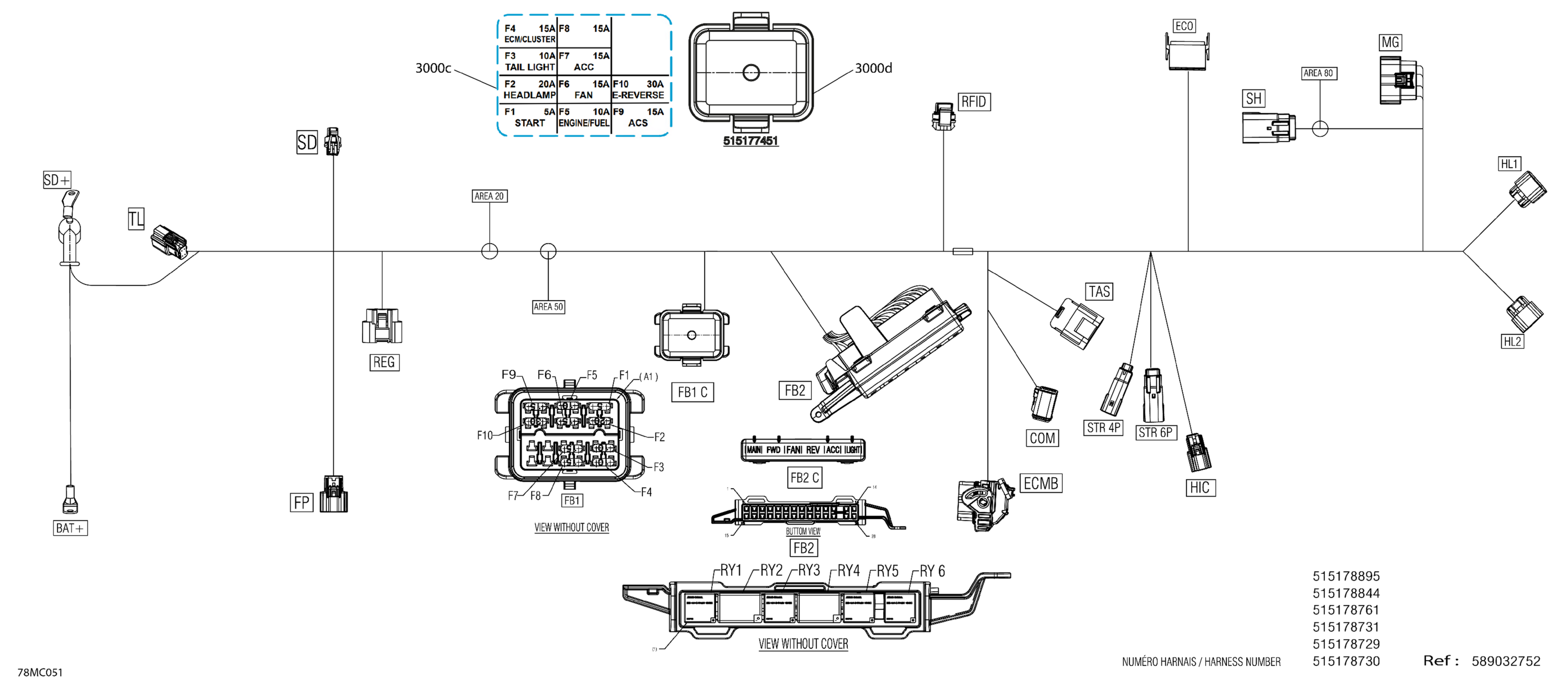 Схема узла: Electric - Main Harness - 515178729