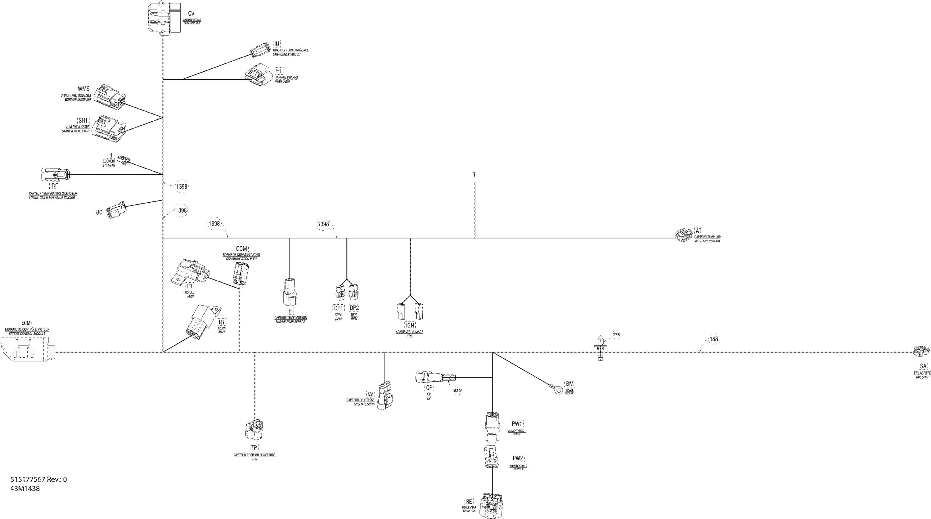 Схема узла: Electrical Harness _43M1438