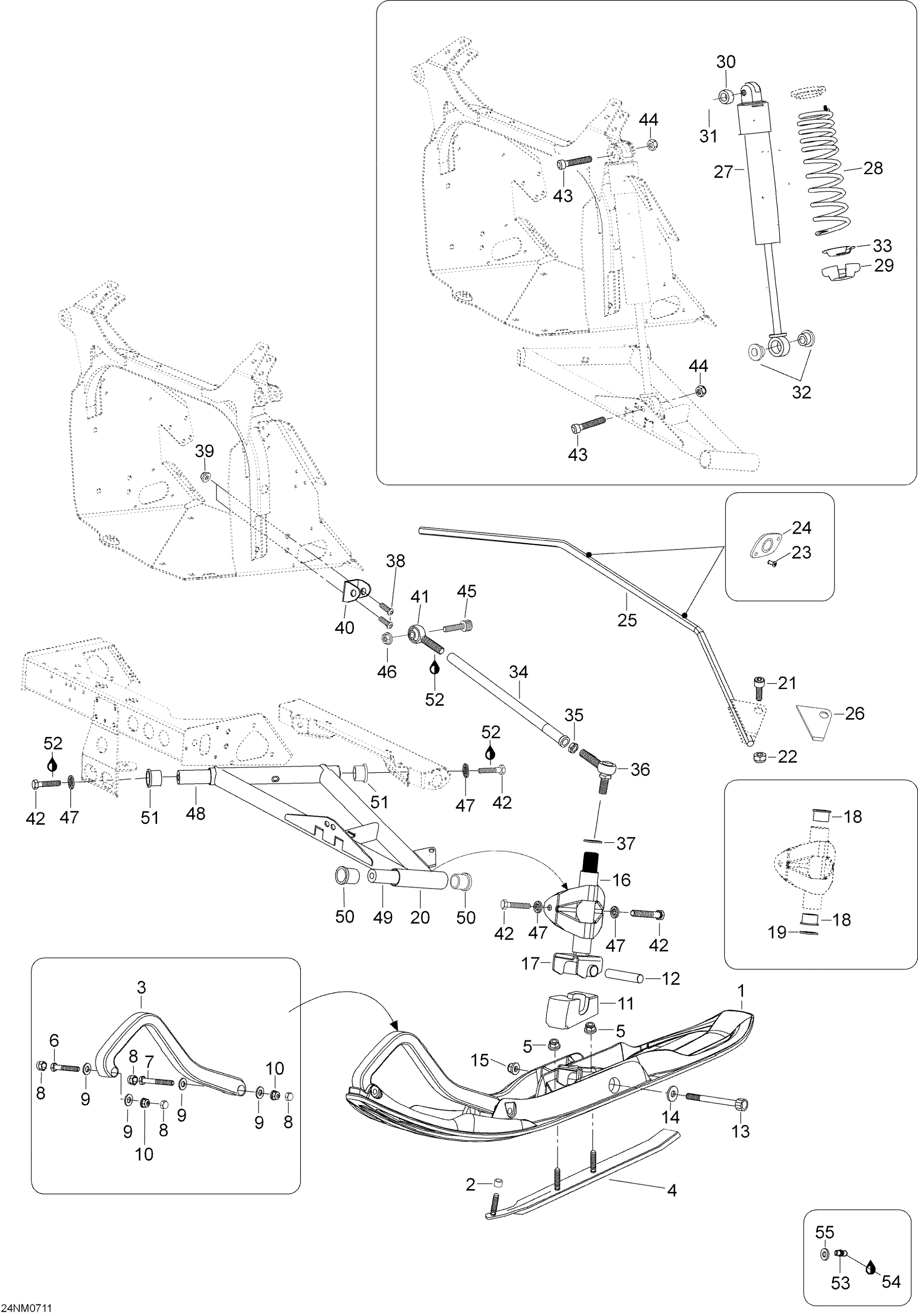 Схема узла: Front Suspension And Ski