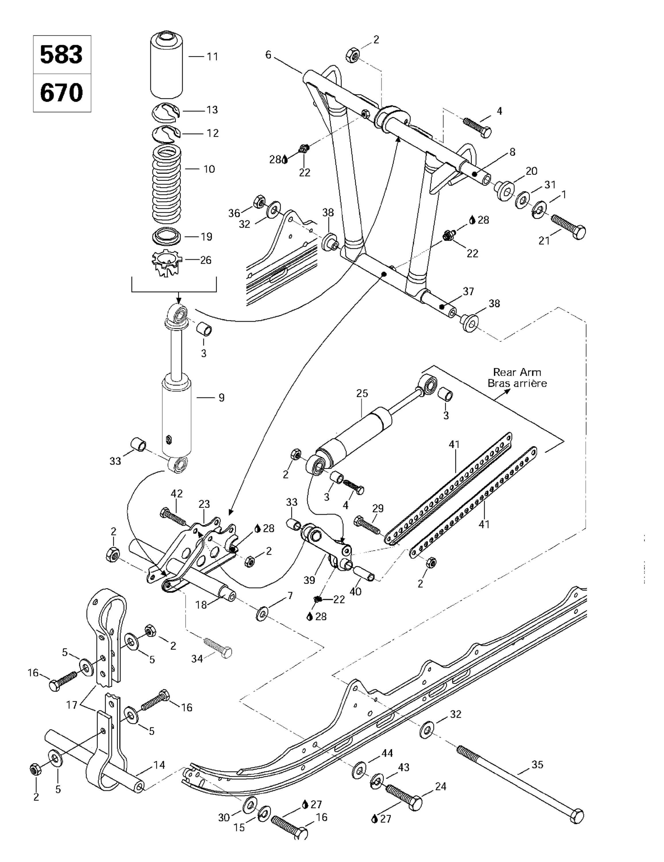 Front Arm, Rear Suspension (583, 670)