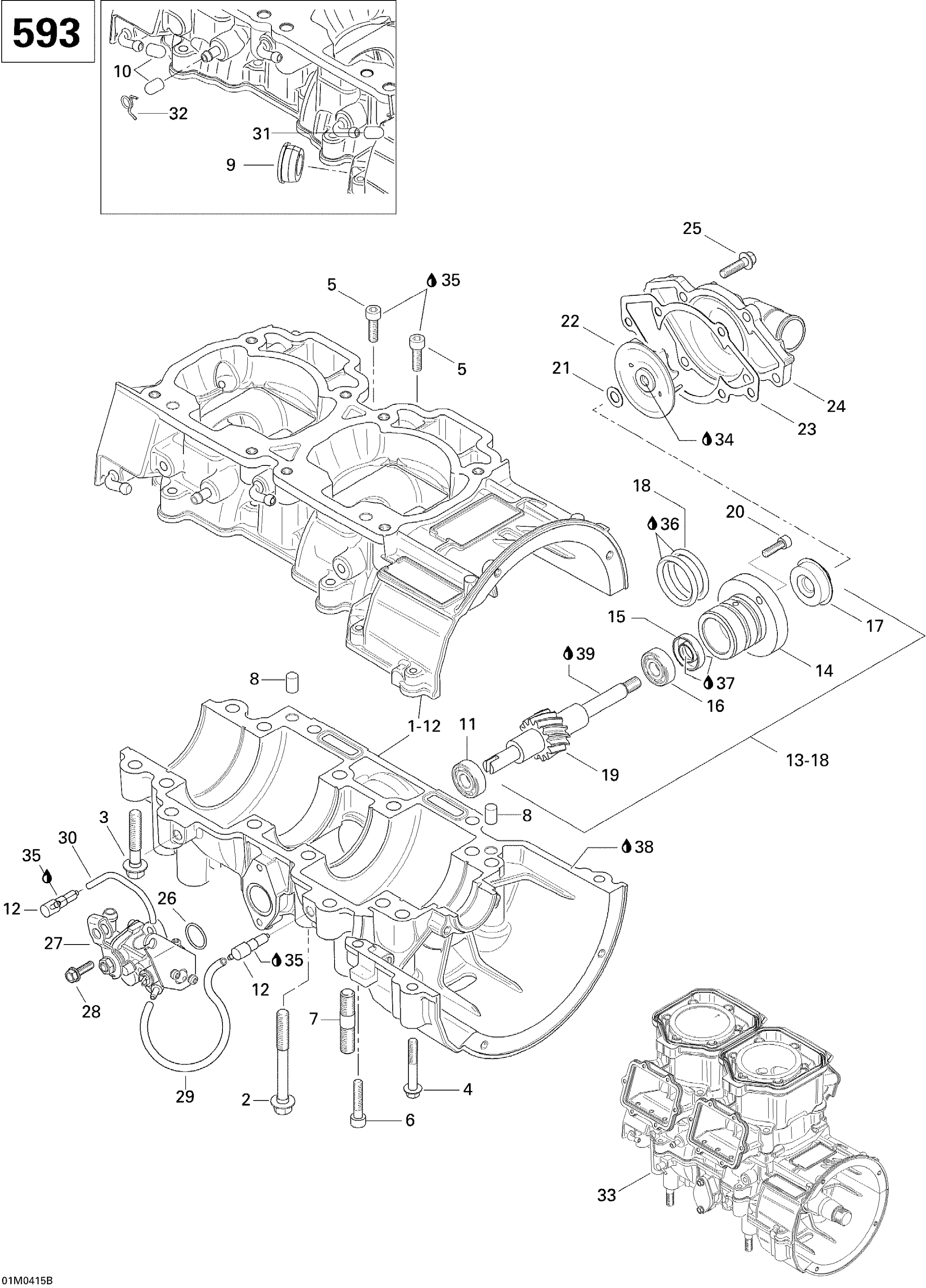 Схема узла: Crankcase (593)