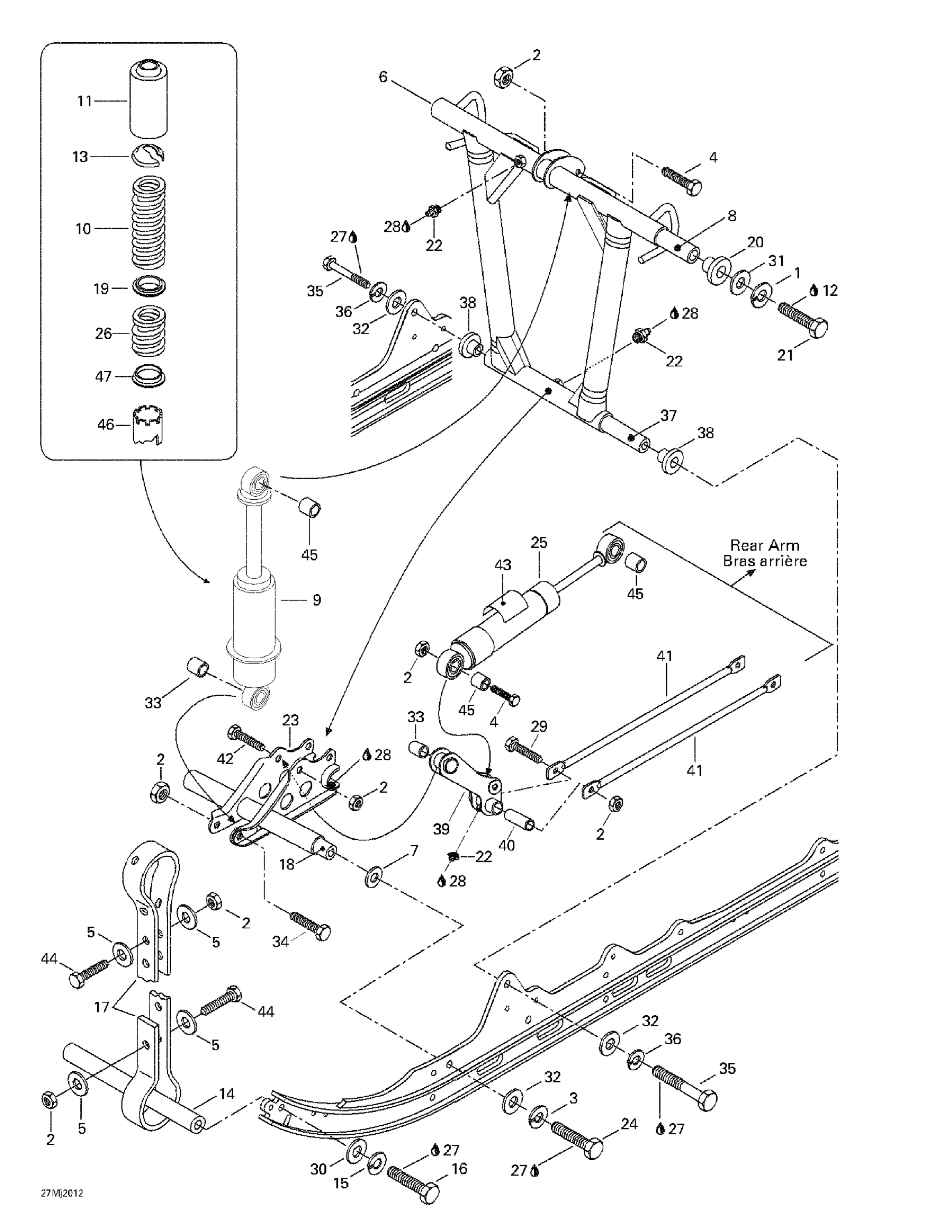 Схема узла: Front Arm, Rear Suspension