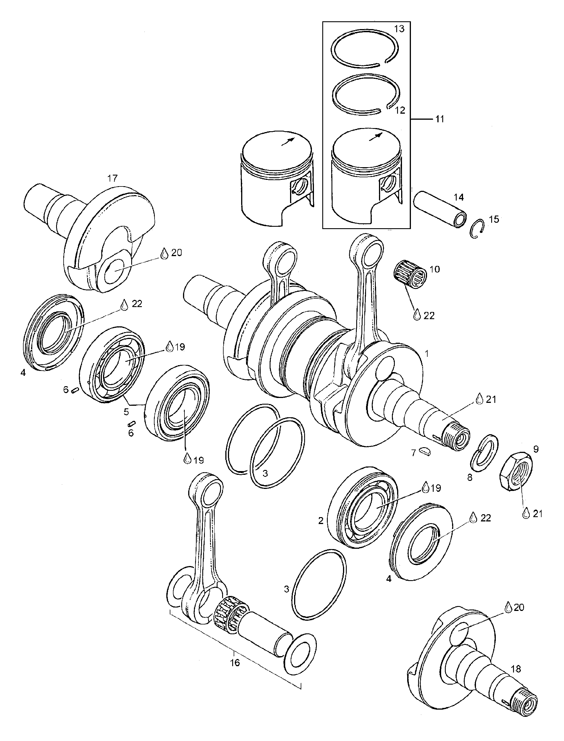 Схема узла: Crankshaft Assy