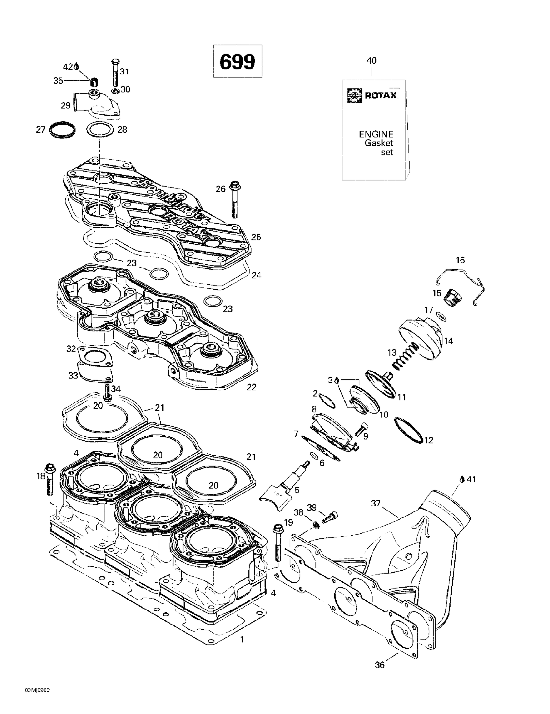 Cylinder, Exhaust Manifold (699)