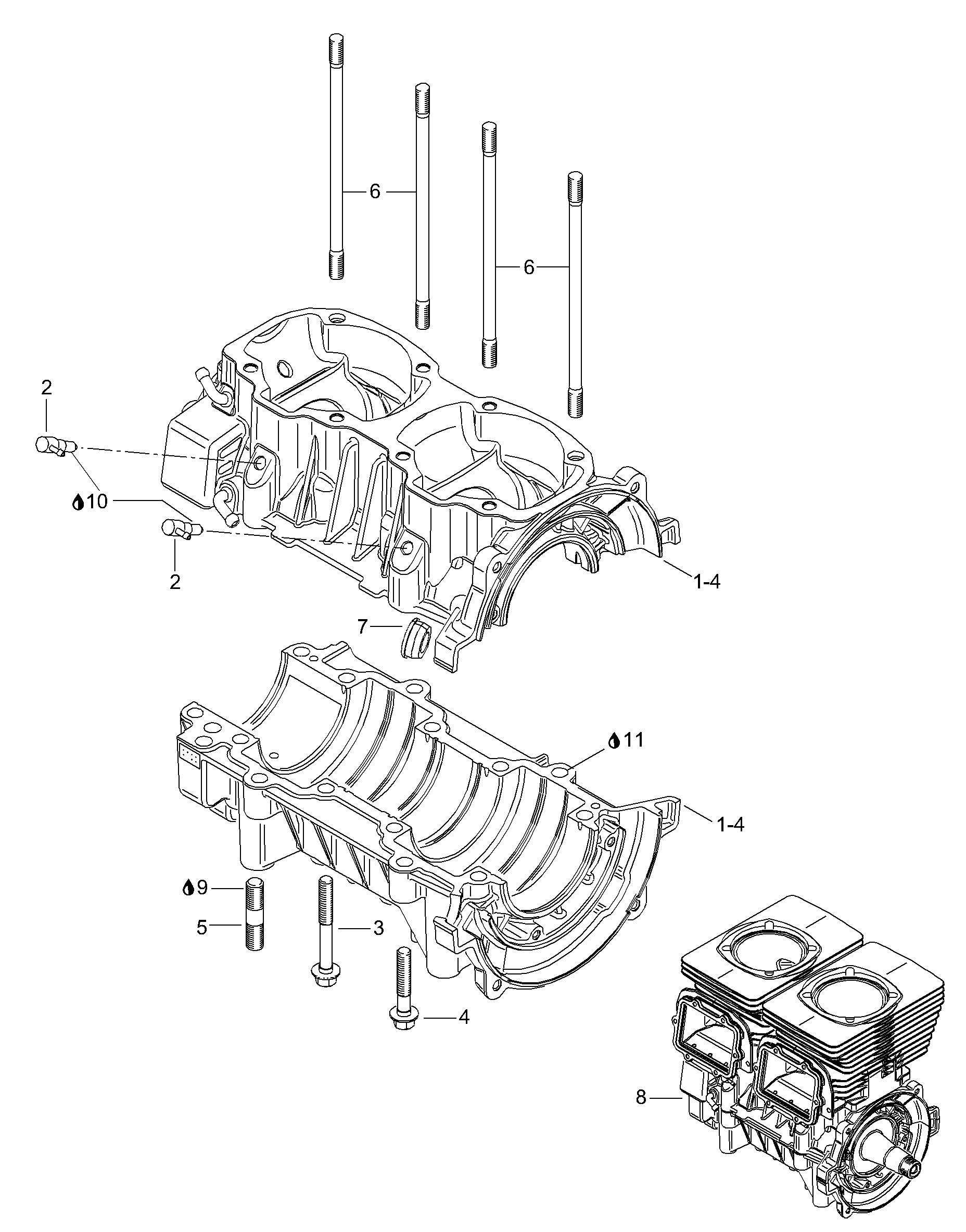 Схема узла: Crankcase
