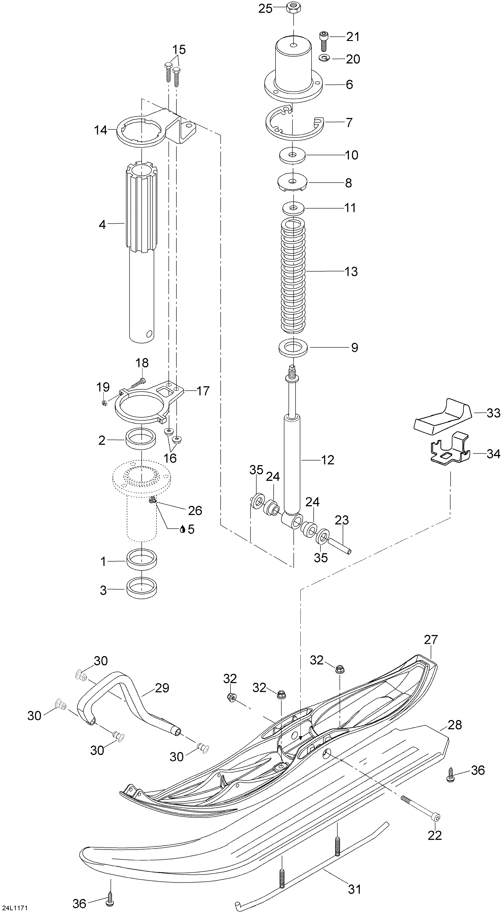 Схема узла: Front Suspension And Ski
