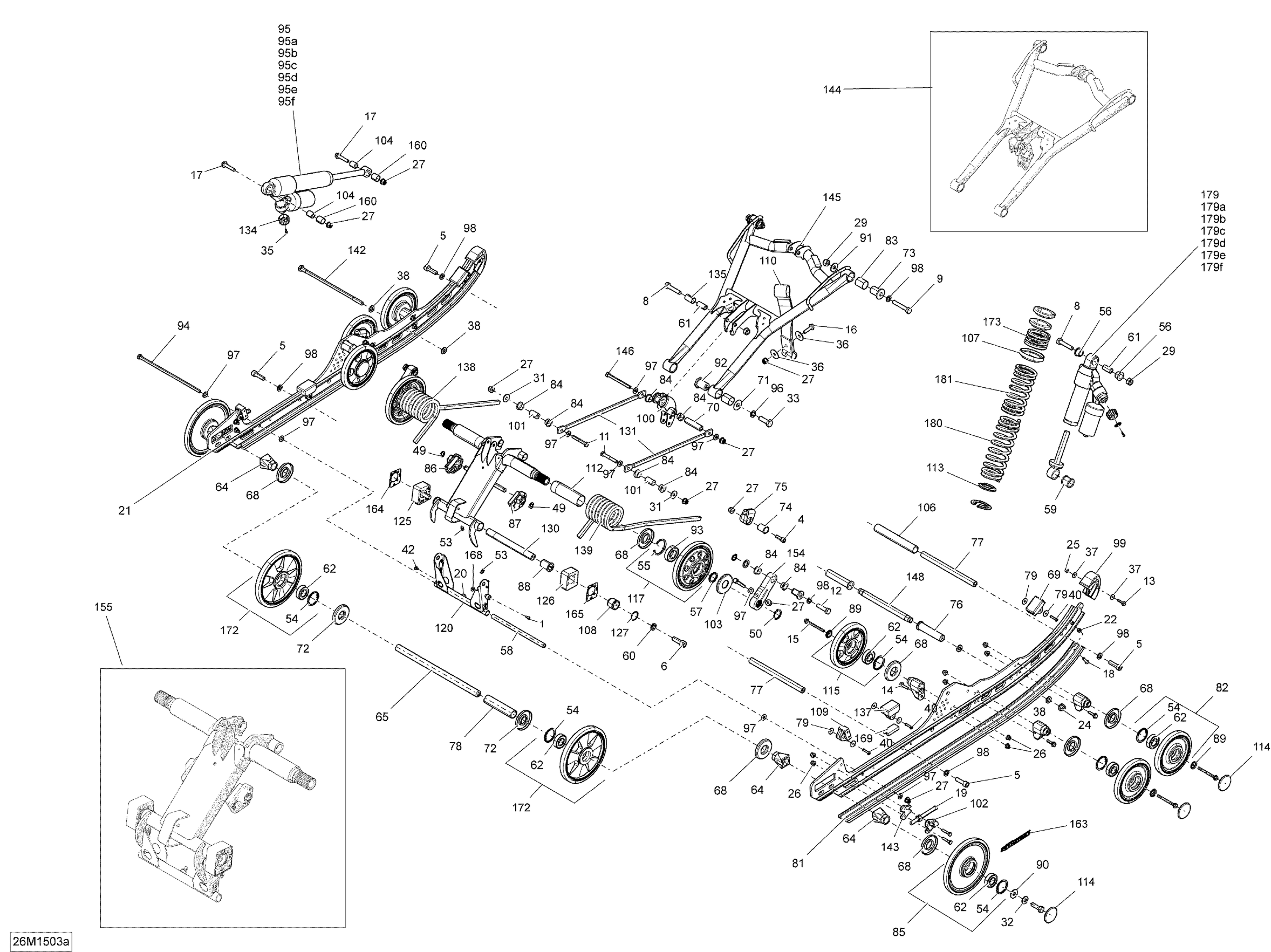 Схема узла: Rear Suspension rMotion_26M1503a