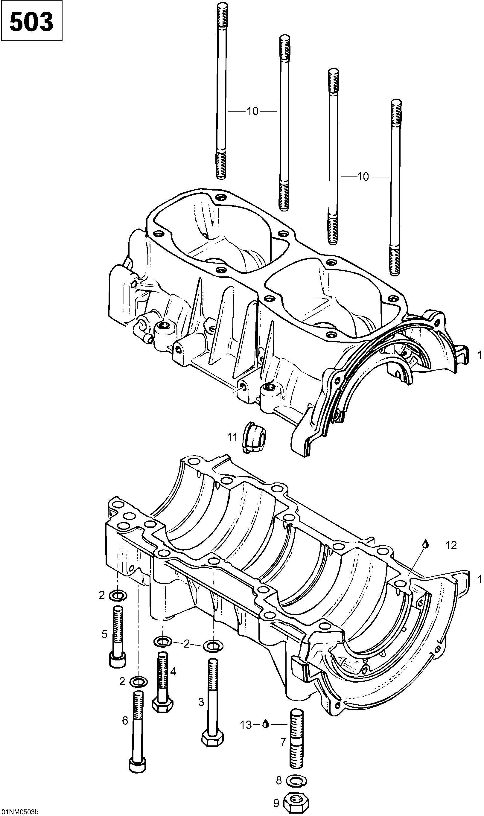 Схема узла: Crankcase, 503