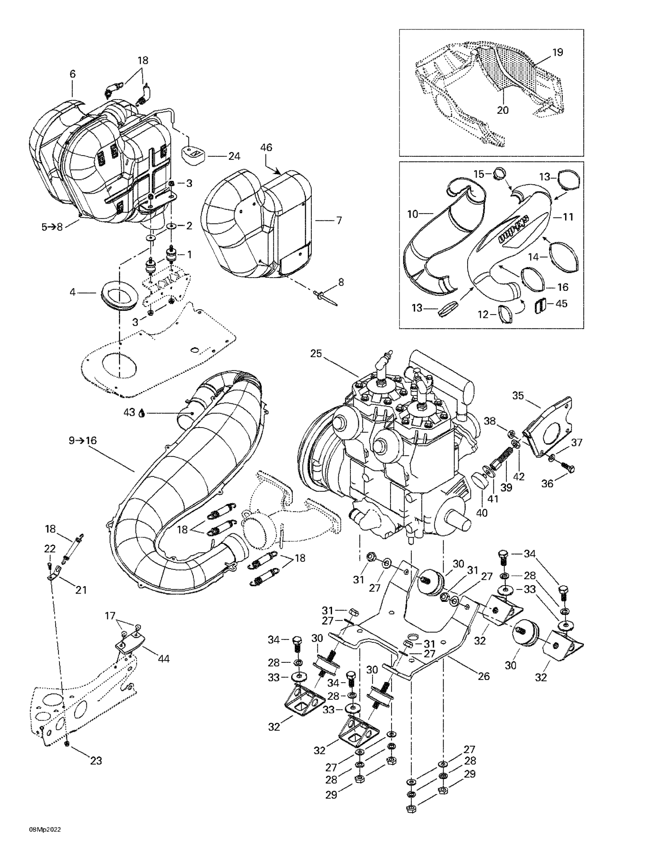 Схема узла: Engine Support And Muffler