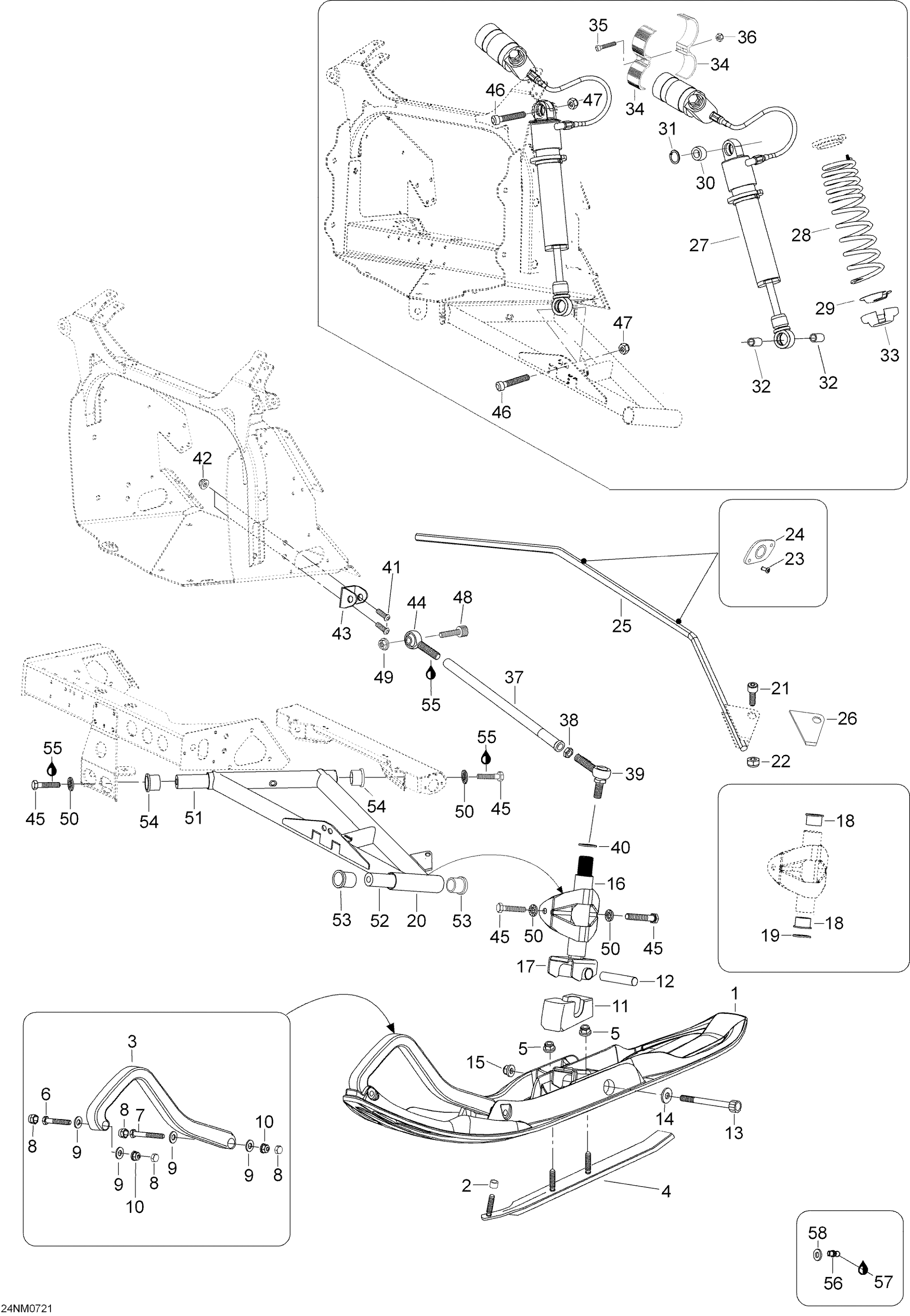 Схема узла: Front Suspension And Ski