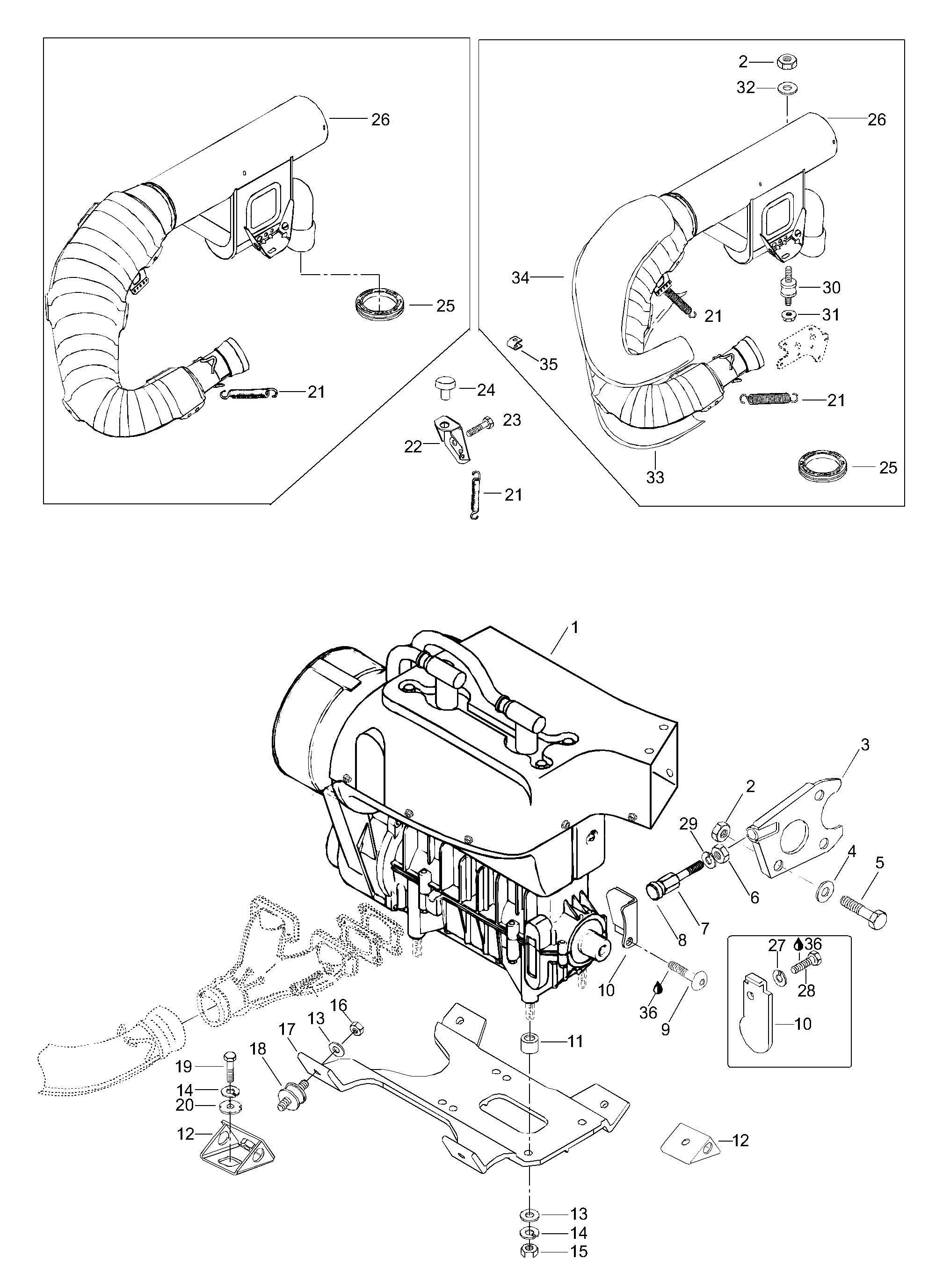 Схема узла: Engine Mount Plate/Muffler