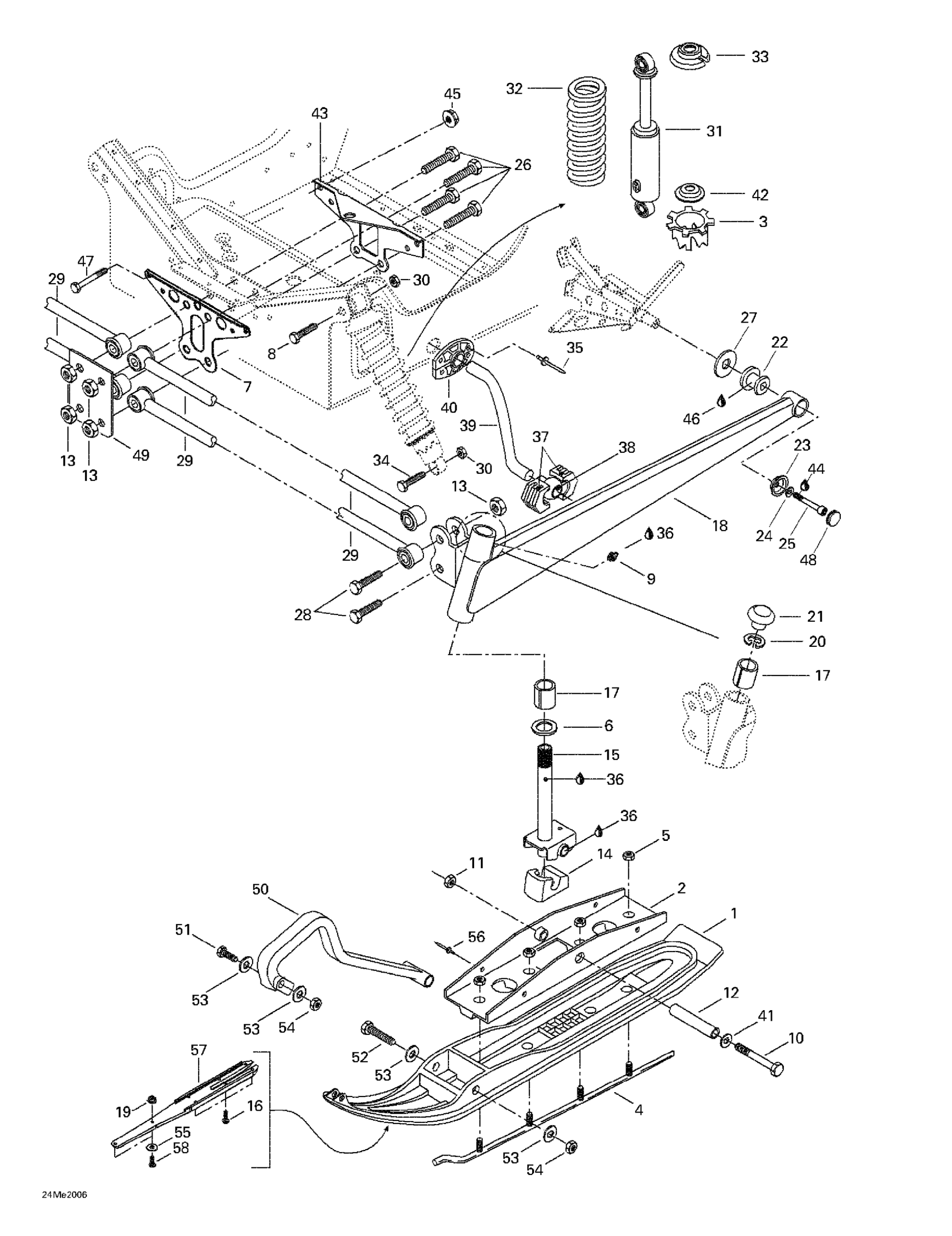 Схема узла: Front Suspension And Ski