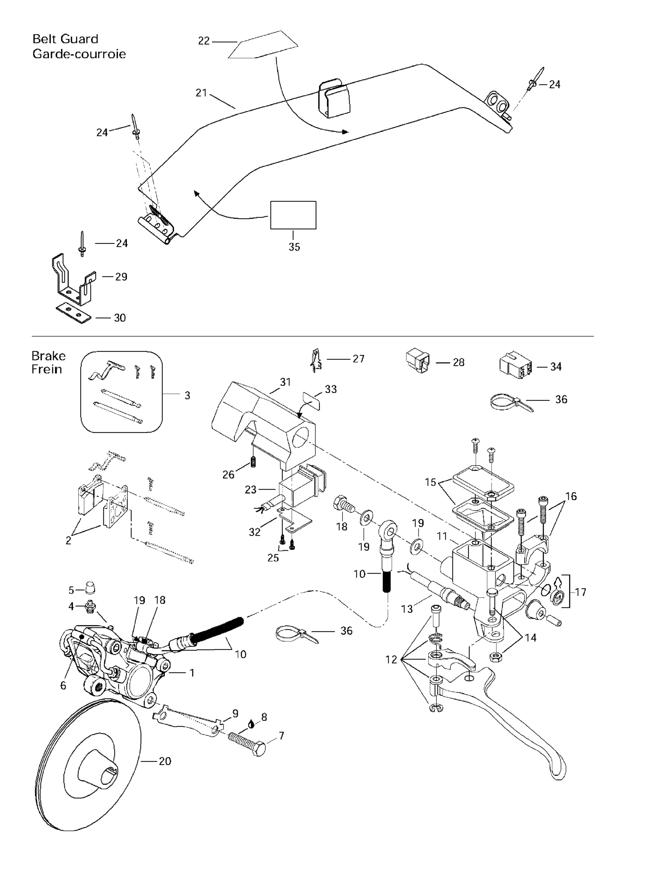 Схема узла: Hydraulic Brake And Belt Guard