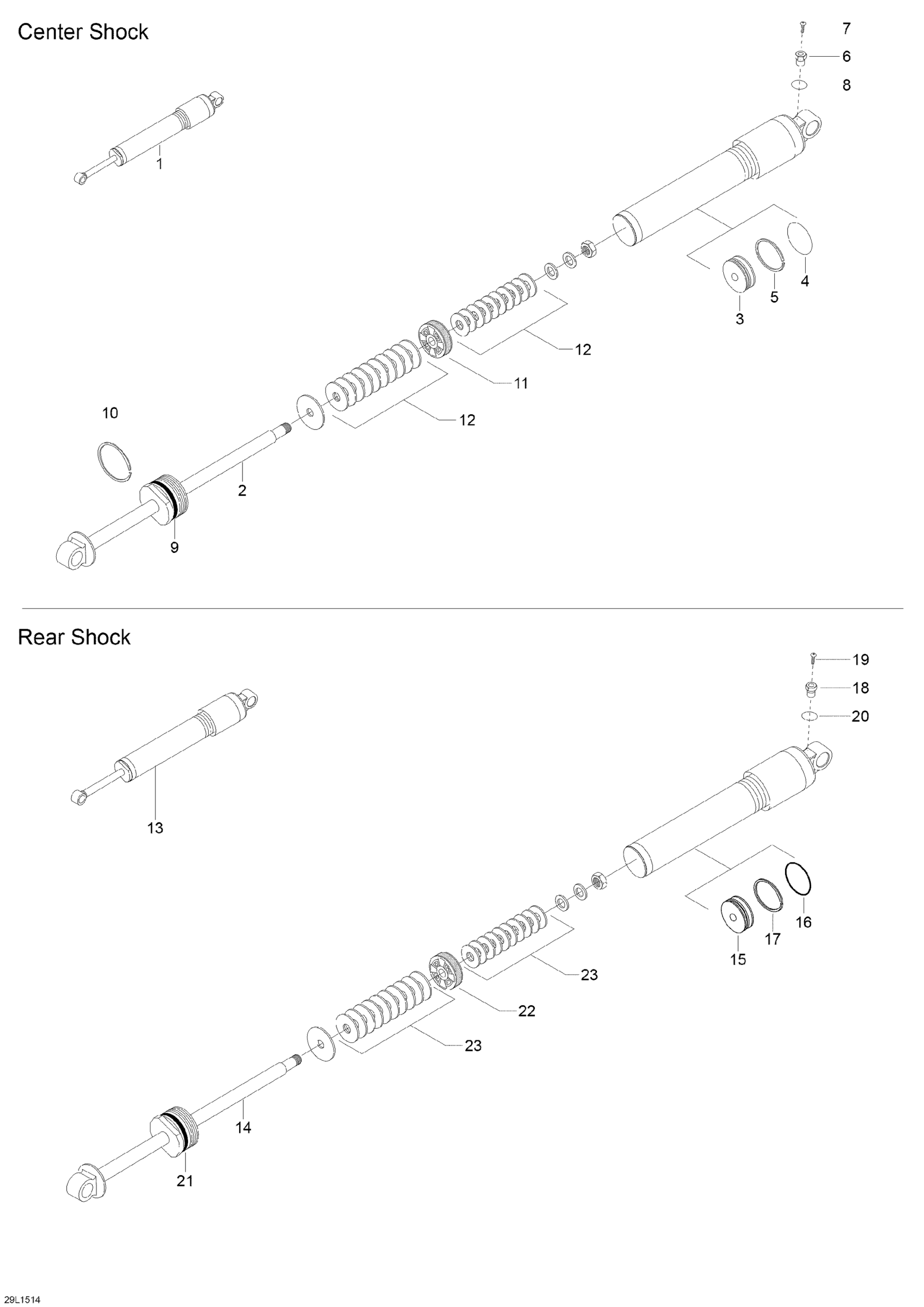 Схема узла: Rear Shocks