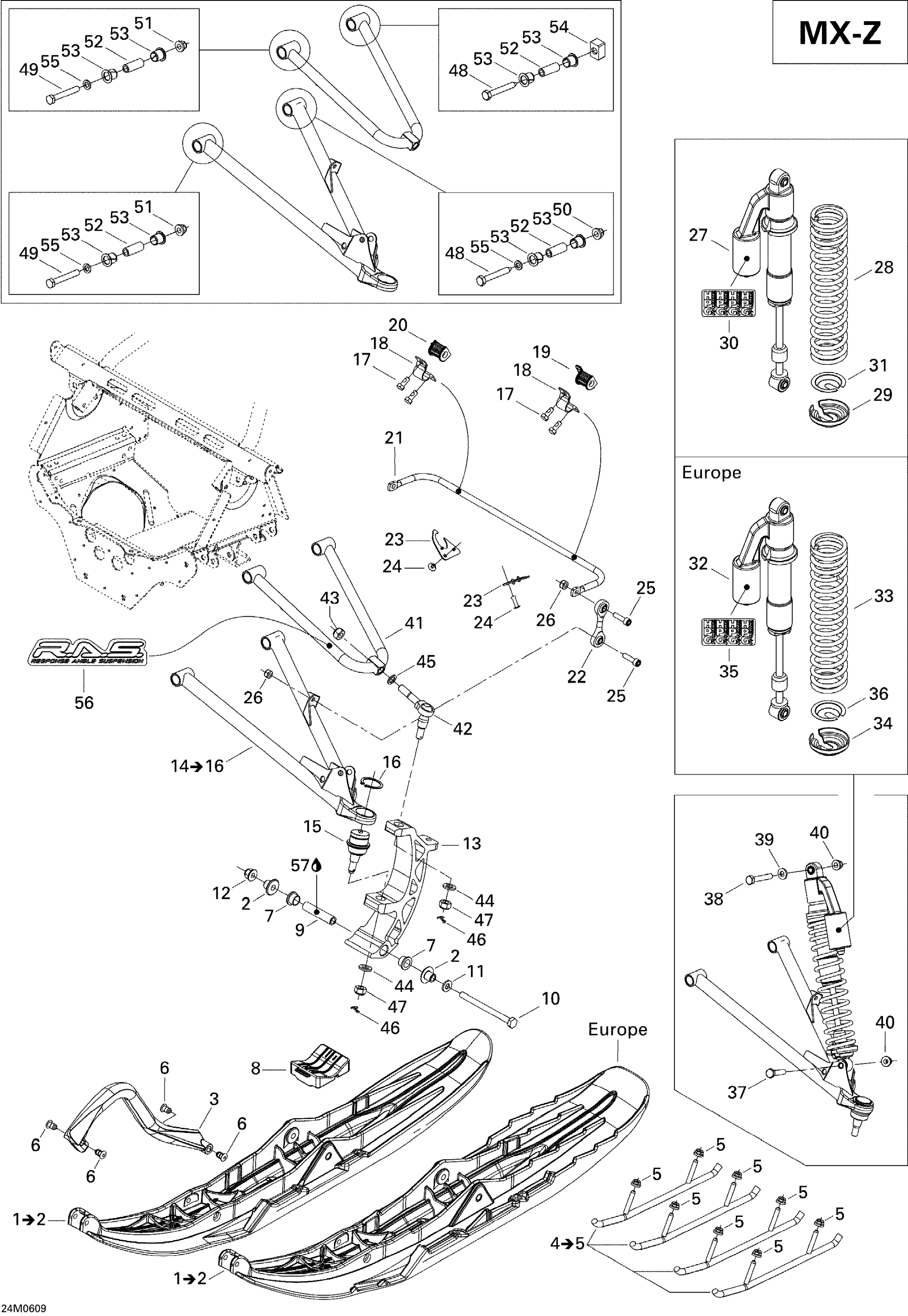 Схема узла: Front Suspension And Ski