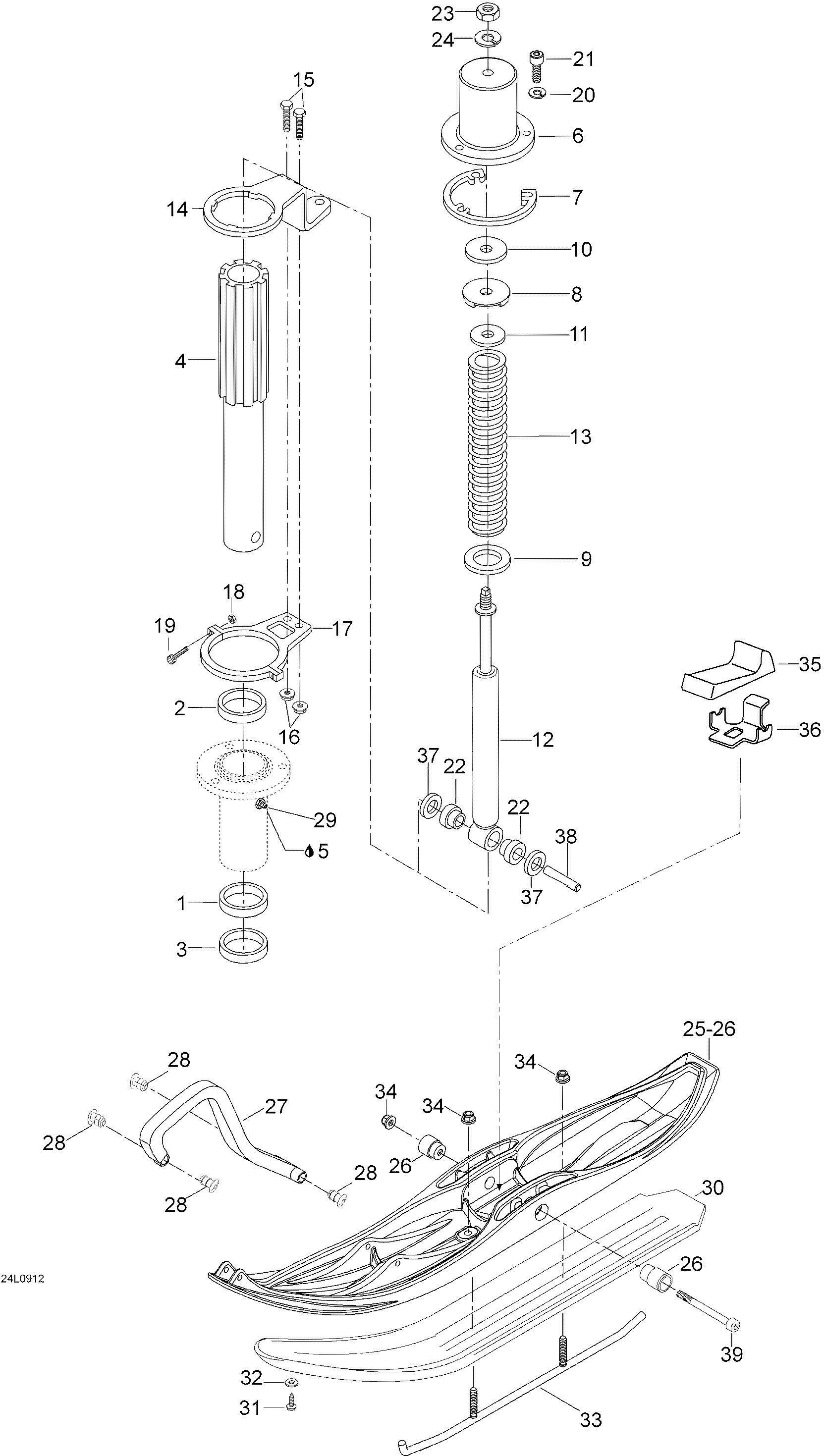 Схема узла: Front Suspension And Ski