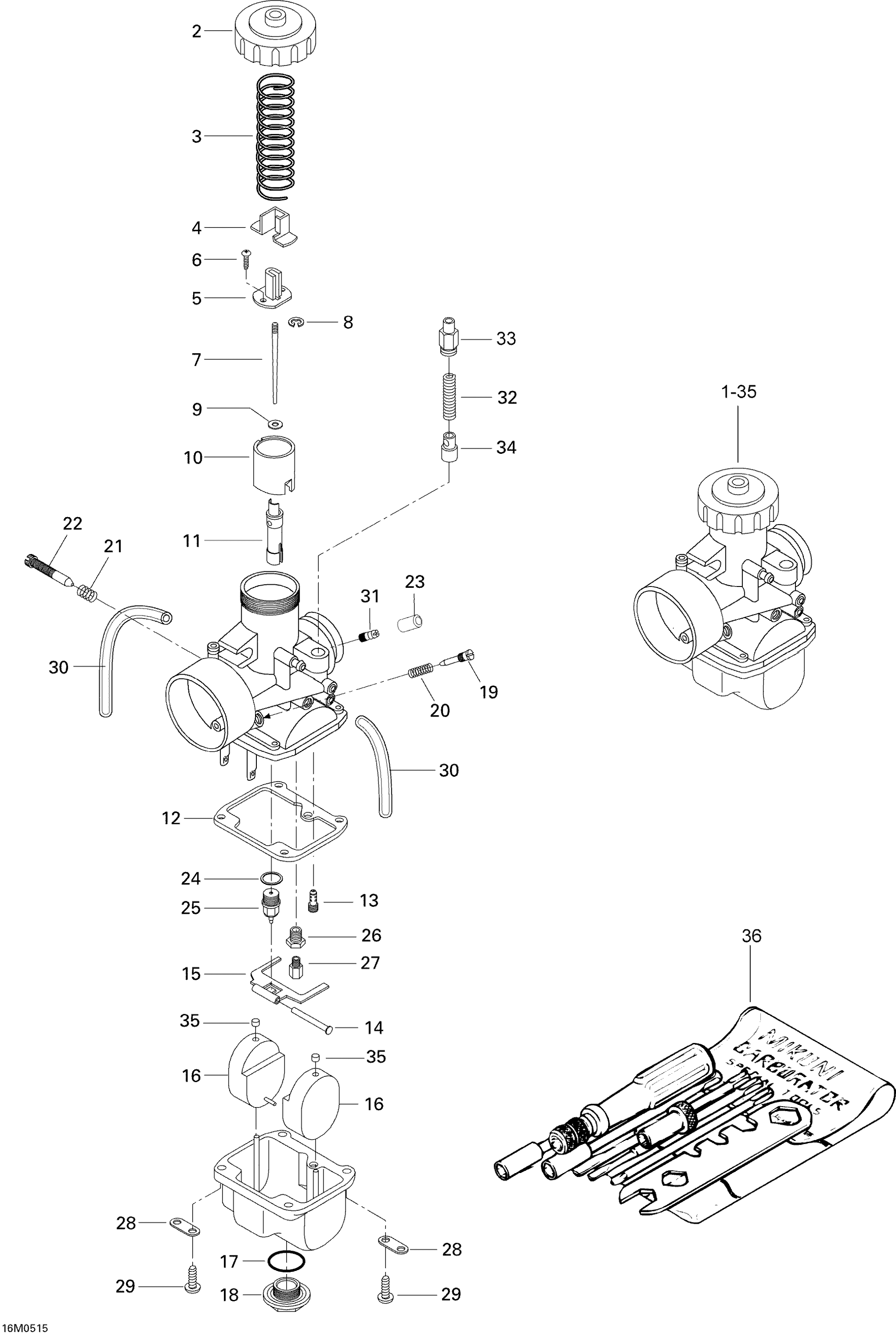 Схема узла: Carburetor 550F