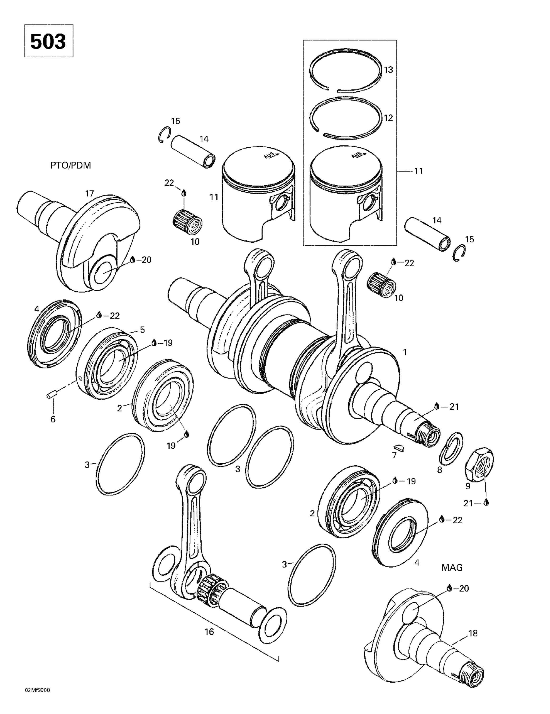 Crankshaft And Pistons (503)