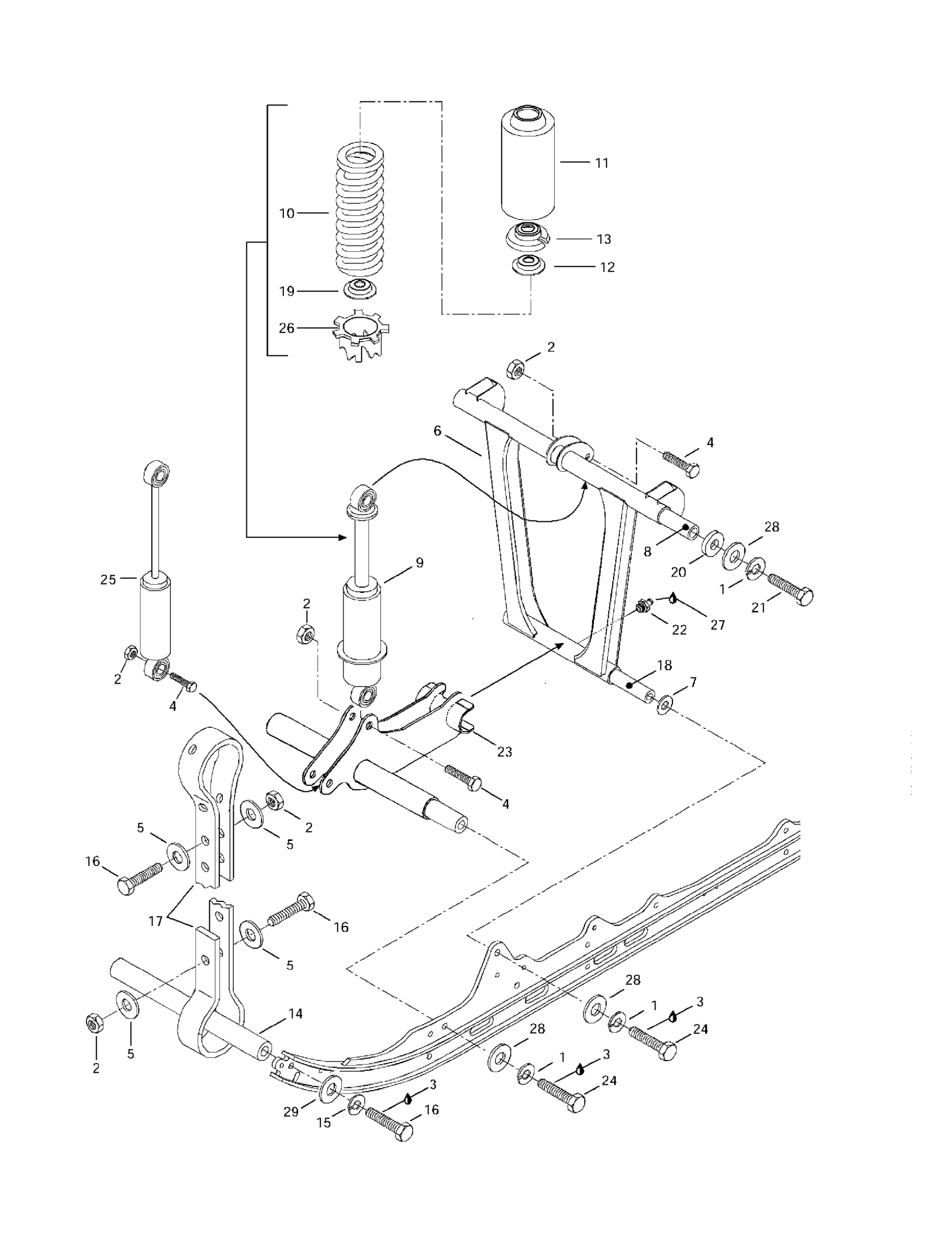 Схема узла: Front Arm, Rear Suspension