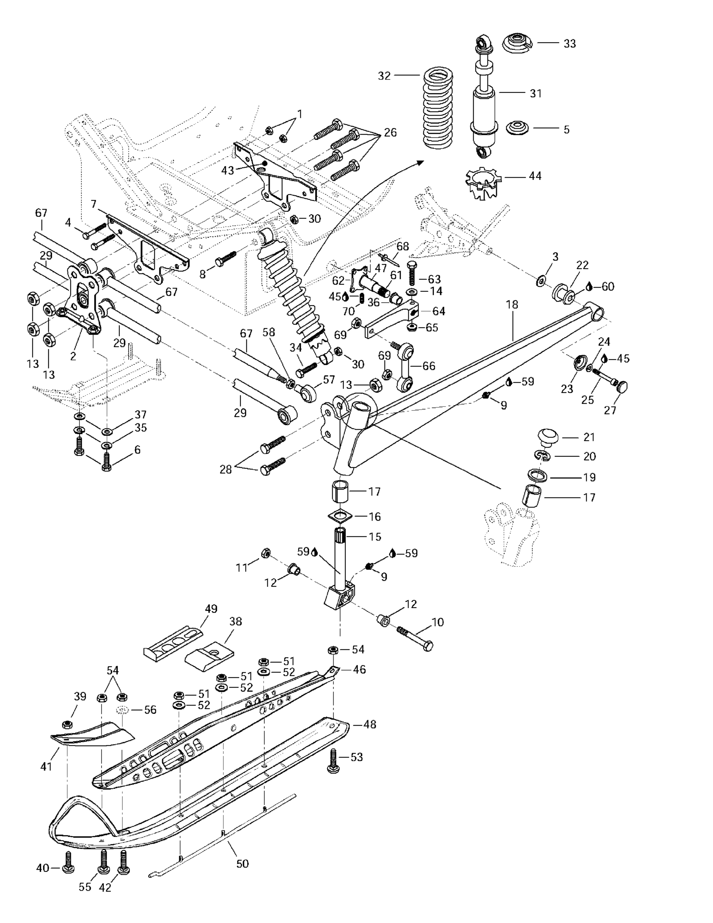 Схема узла: Front Suspension And Ski