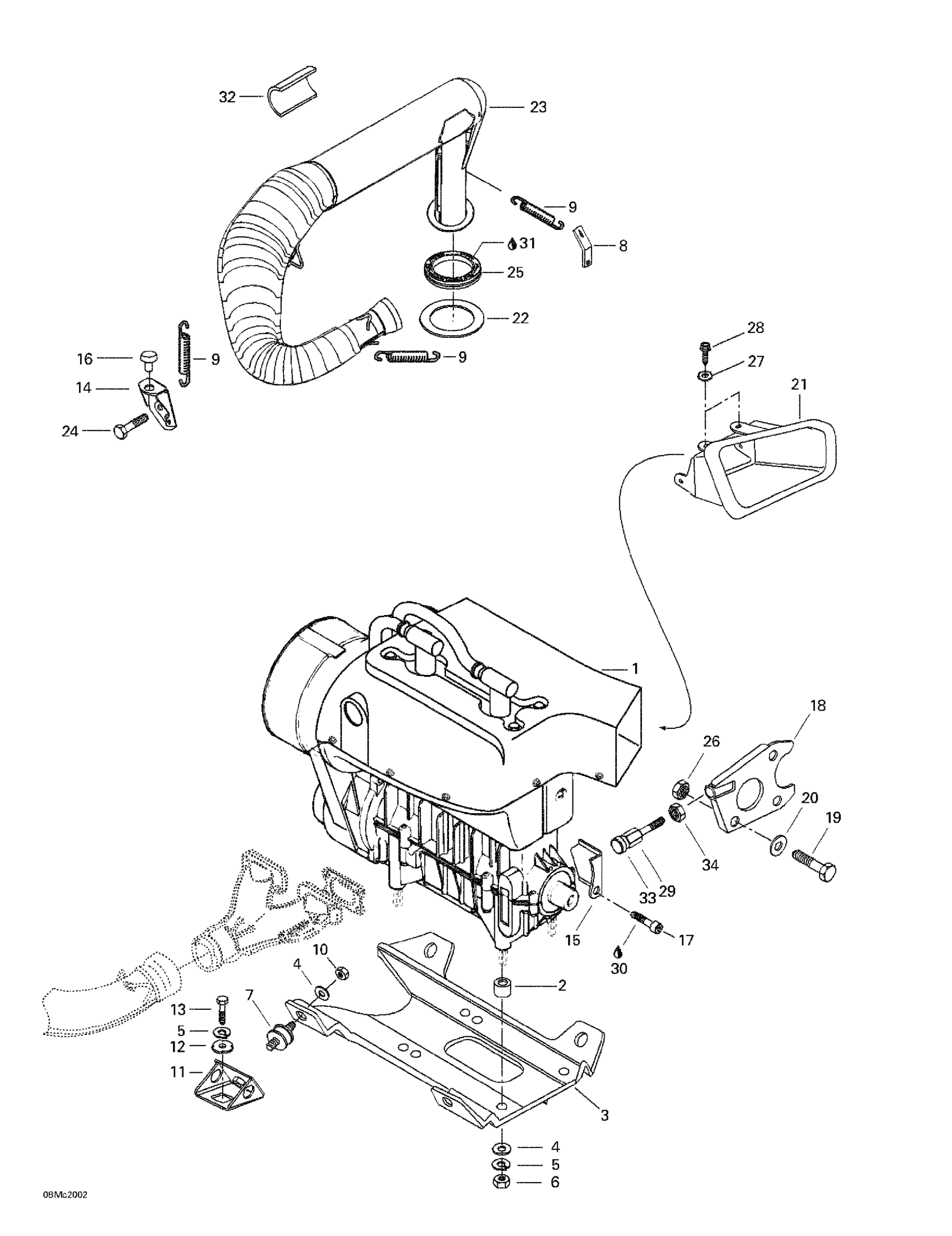 Схема узла: Engine Support And Muffler