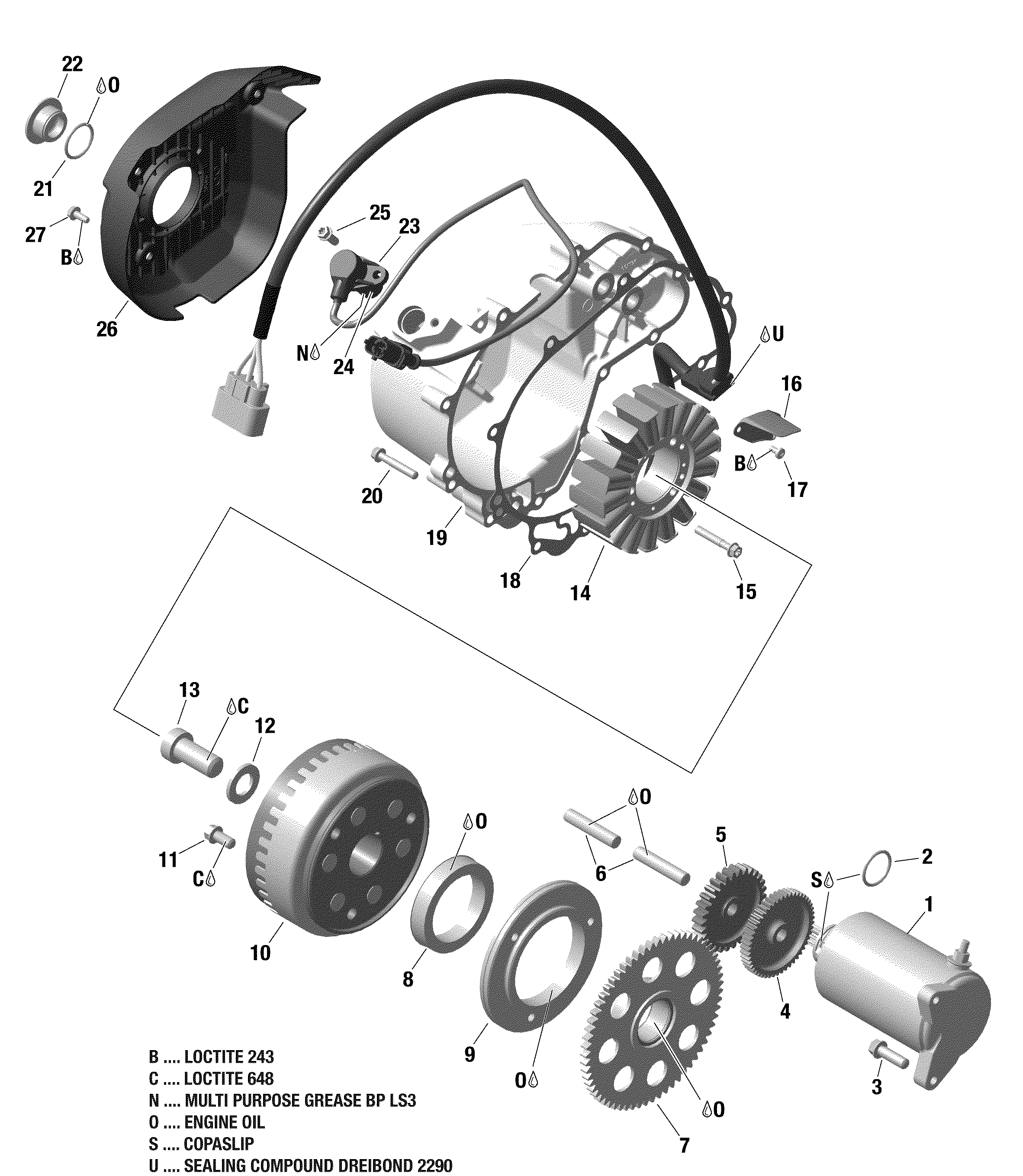 Схема узла: Magneto And Electric Starter New T3