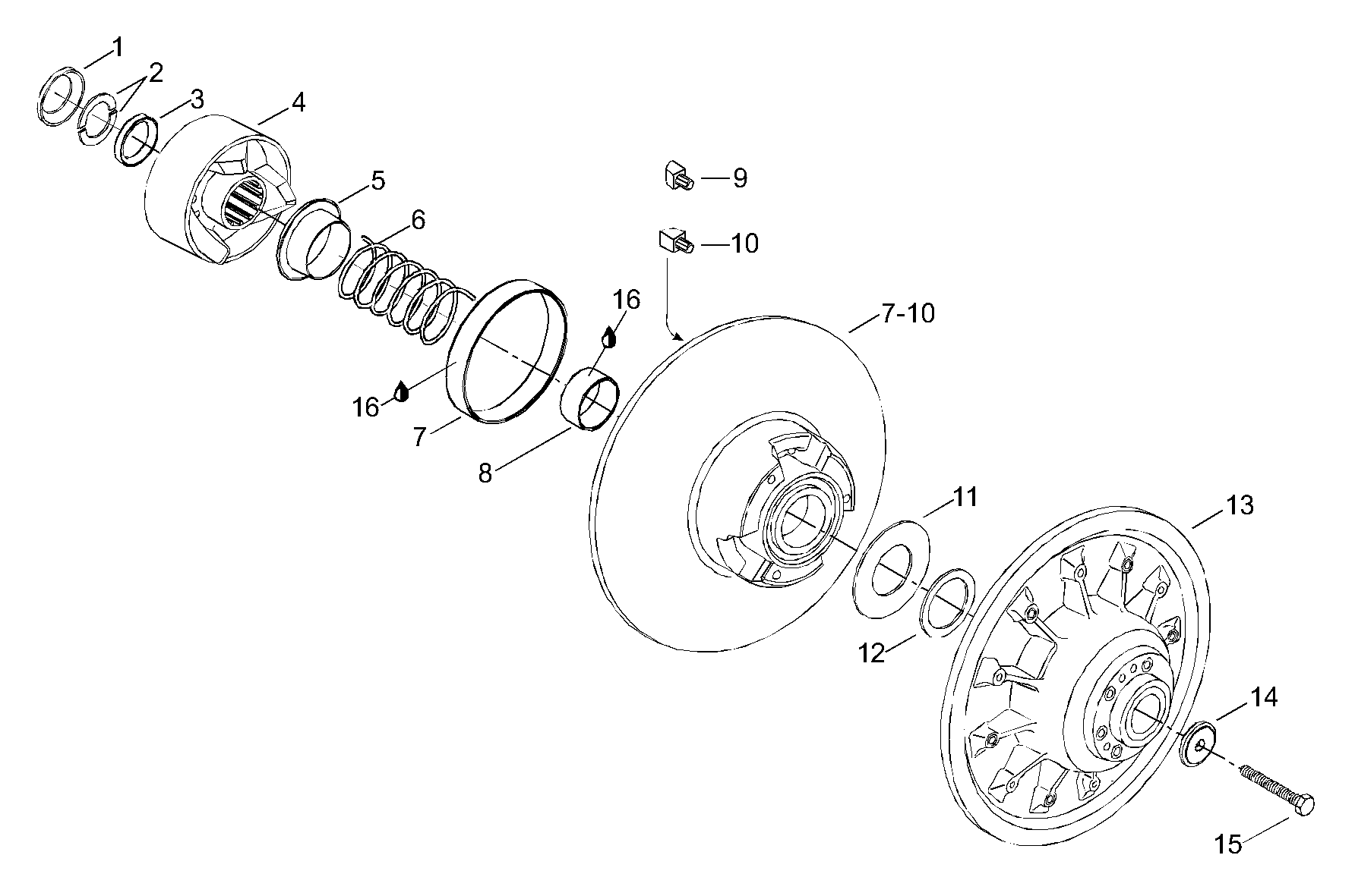 Схема узла: Driven Pulley