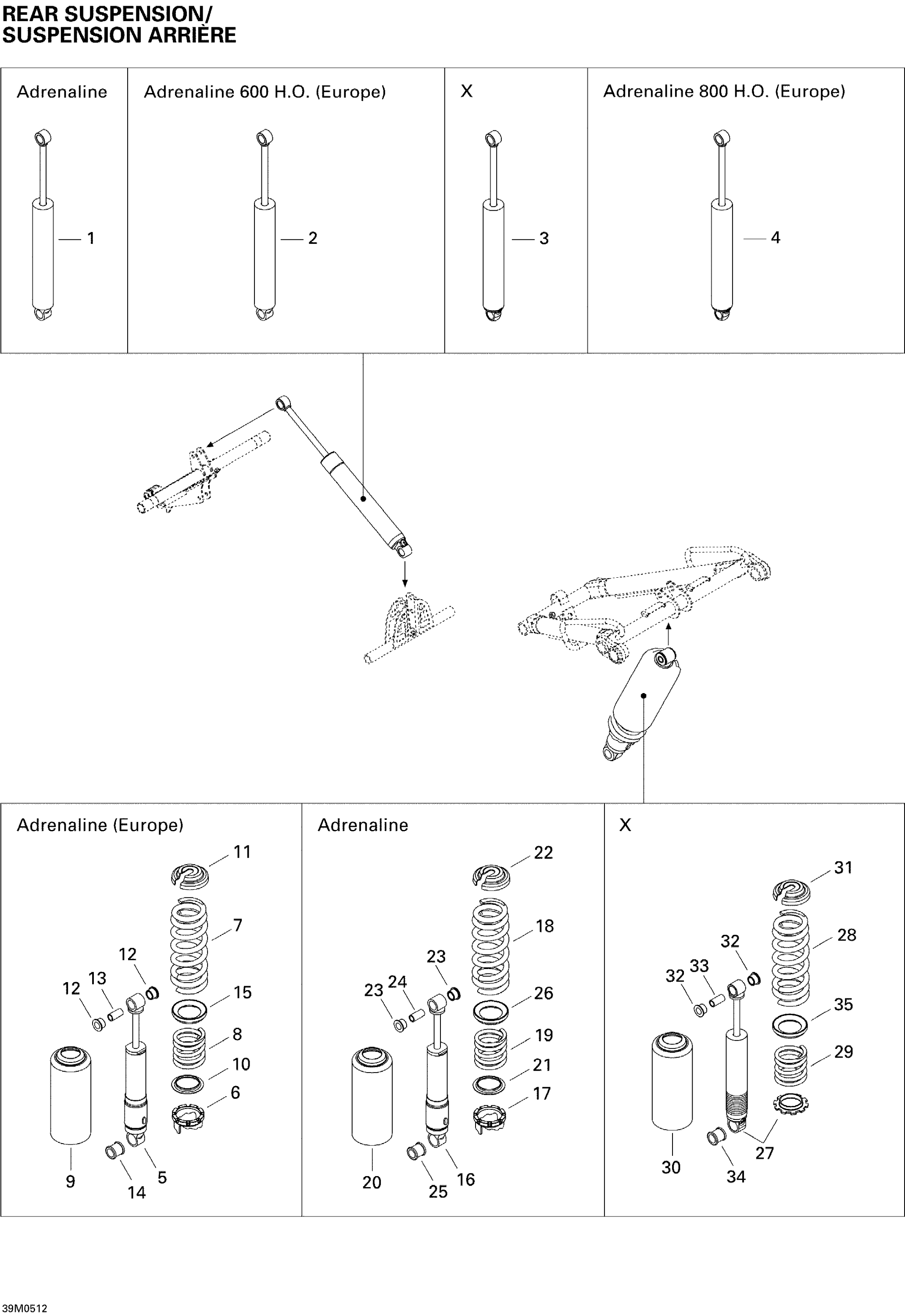 Rear Suspension Shocks 600HO
