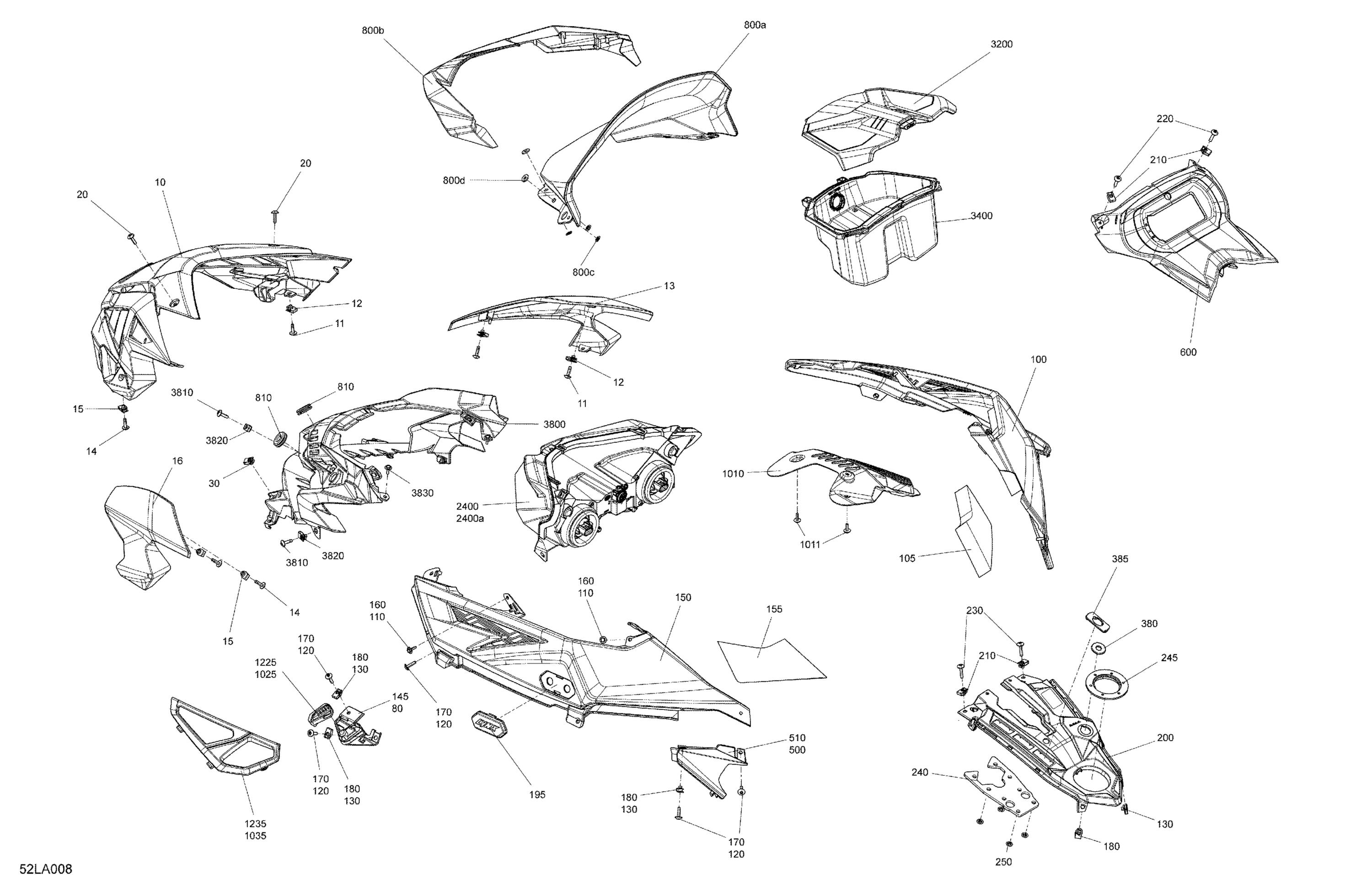Схема узла: Body - Hood Section and WindShield
