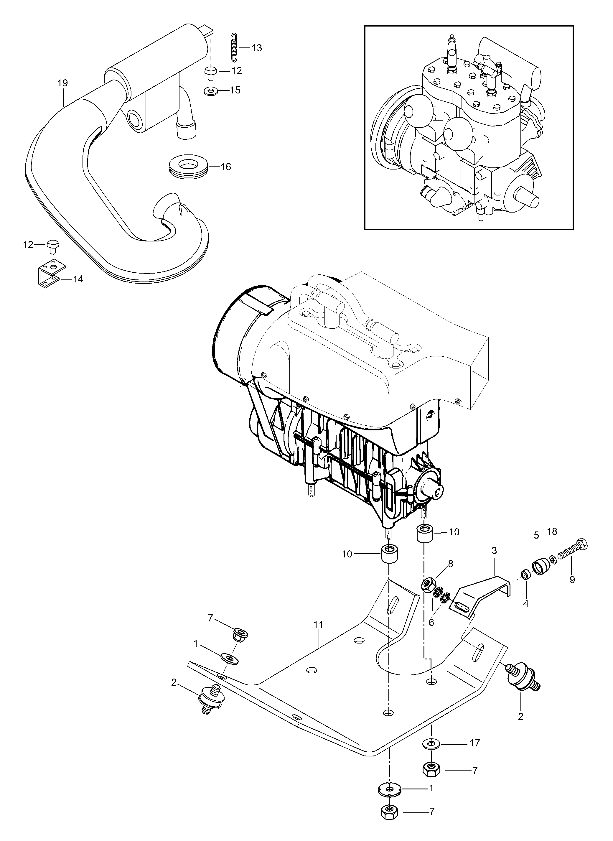 Engine Mount Plate/Muffler