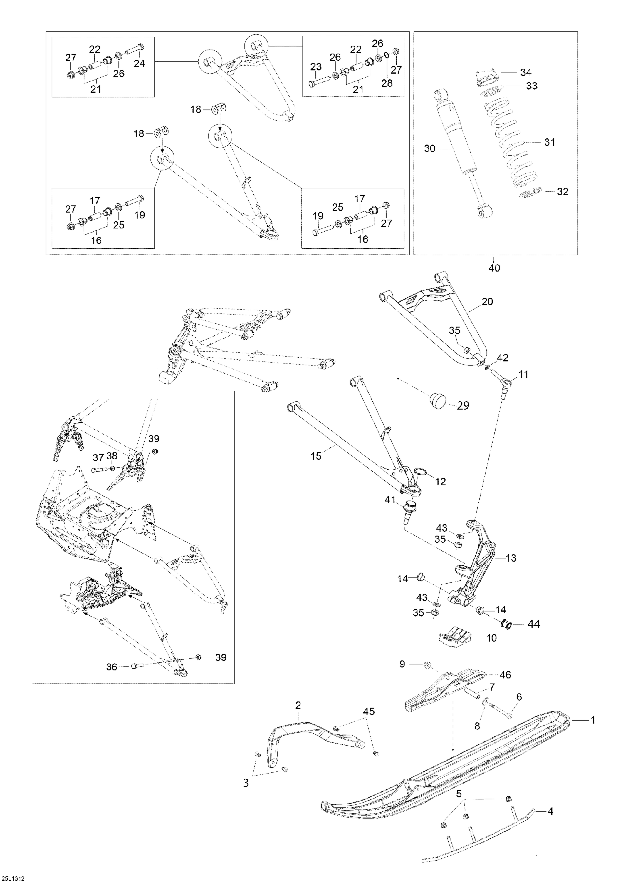 Схема узла: Front Suspension And Ski
